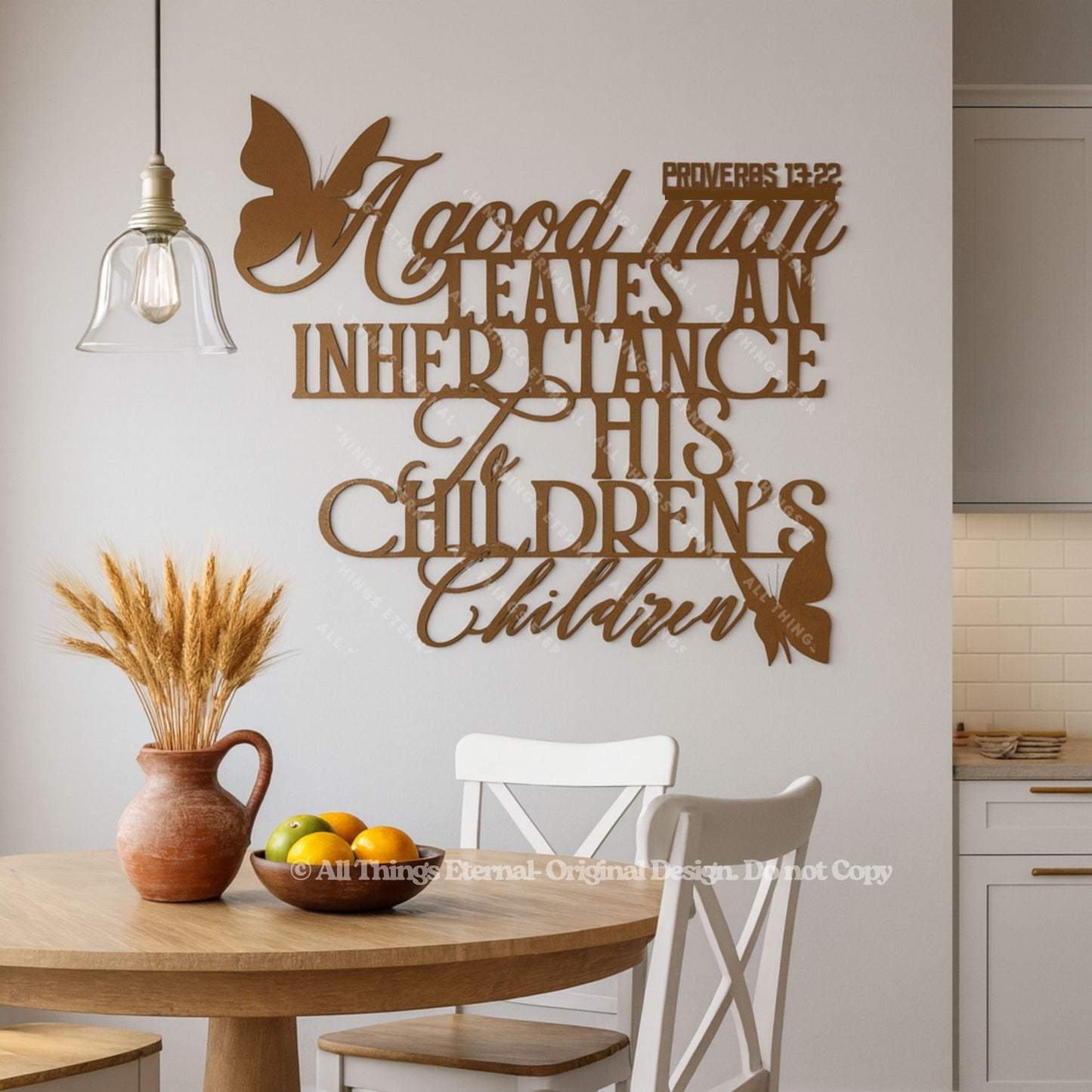 Proverbs 13:22 Metal Wall Art – Inspirational Christian Home Decor