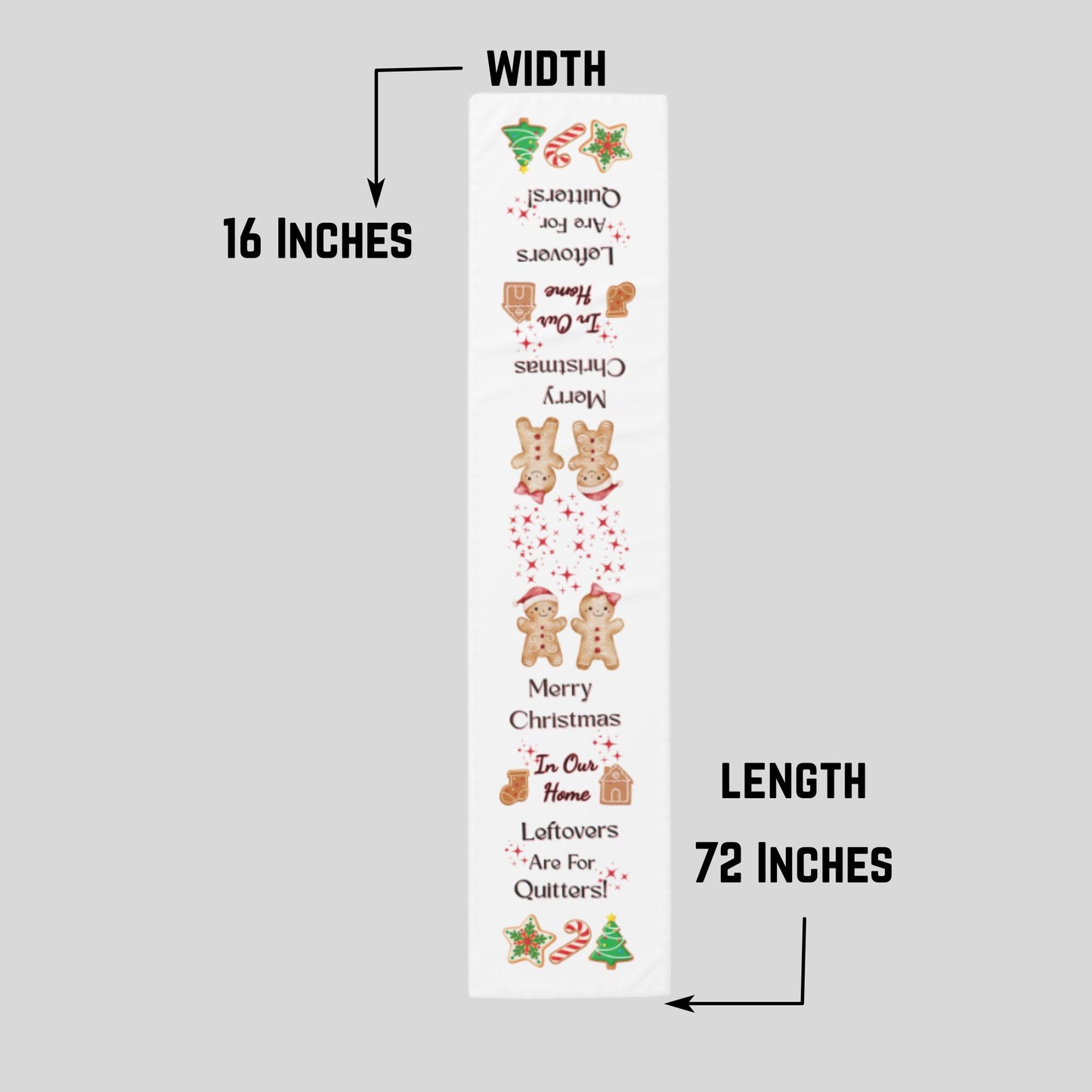 Leftovers Are for Quitters  Funny Christmas Table Runner