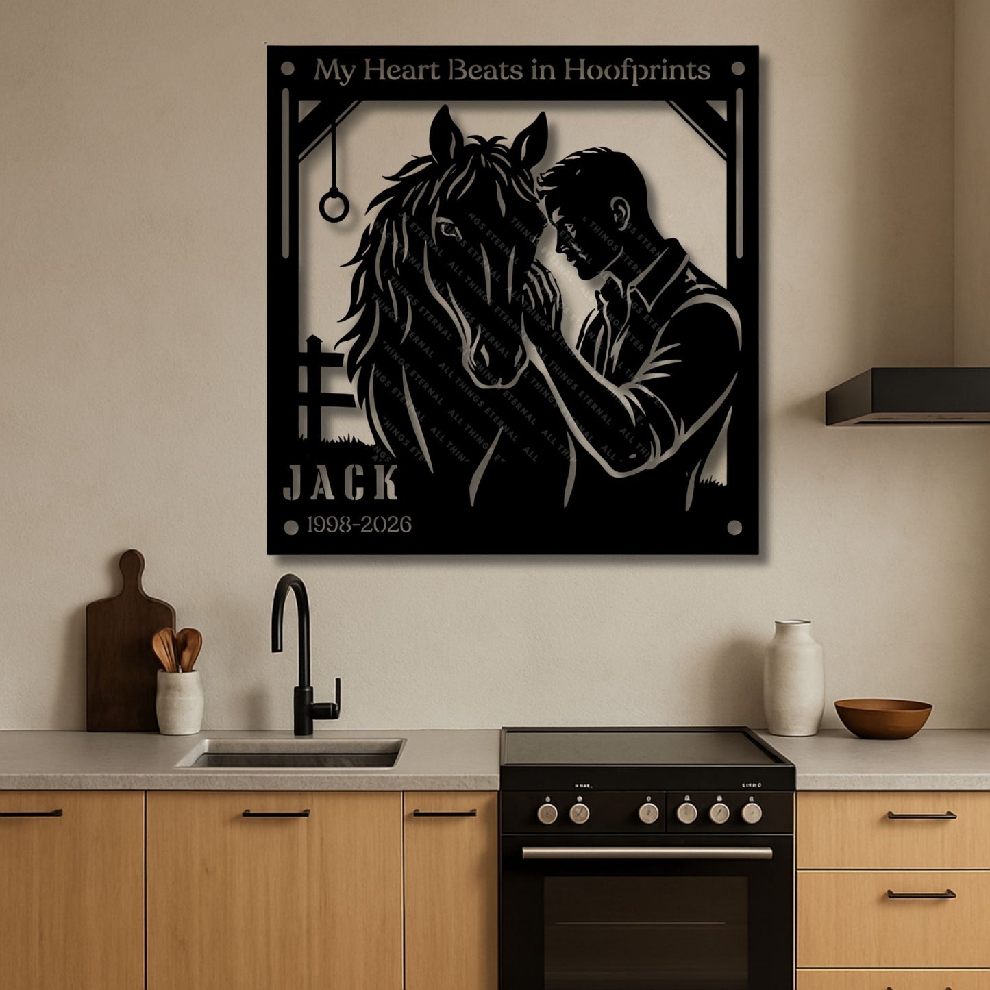 Personalized Horse Memorial Metal Sign – My Heart Beats in Hoofprints