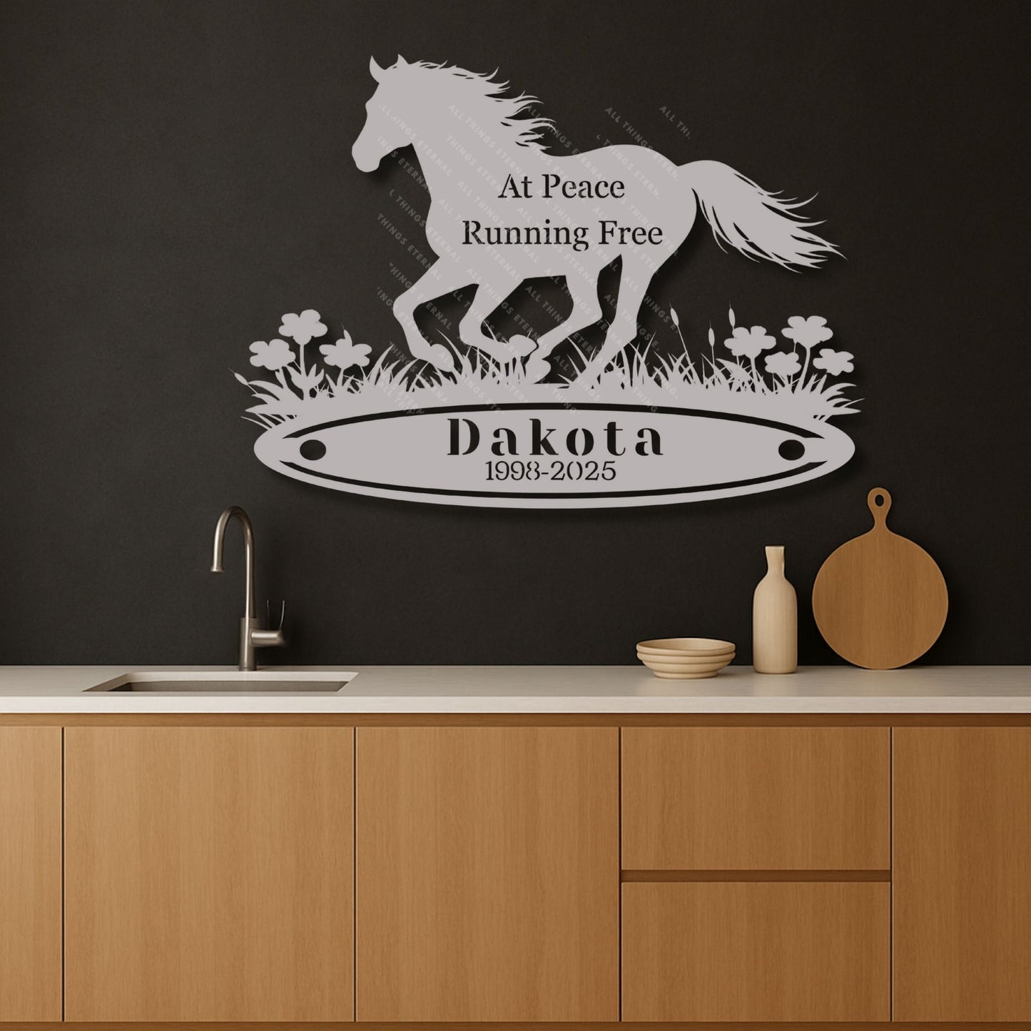 Personalized Horse Memorial Metal Sign – Custom Name & Dates