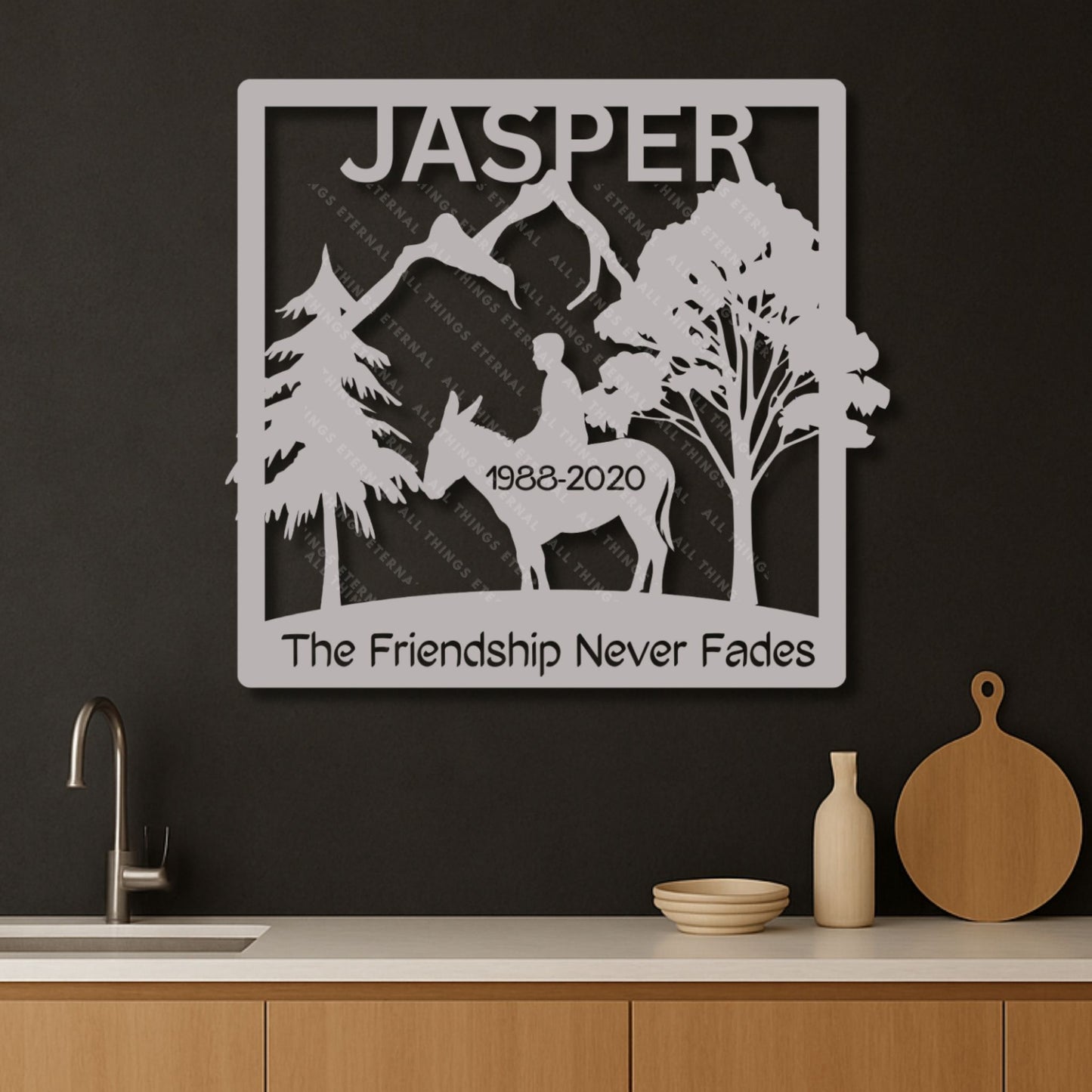Personalized Donkey Memorial Metal Wall Sign – Custom Farm Animal Art
