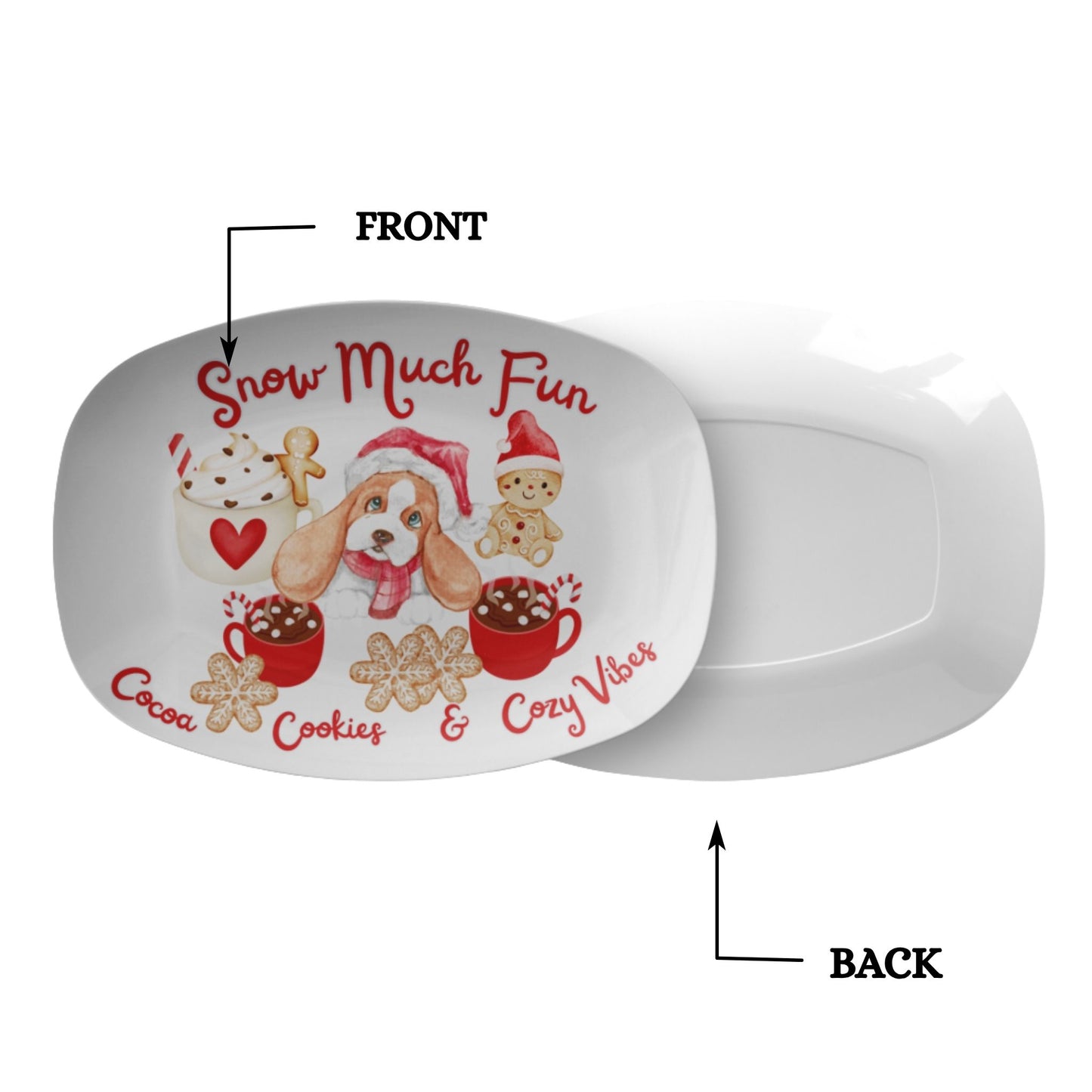 Snow Much Fun Christmas Serving Tray – Cocoa, Cookies & Cozy Vibes