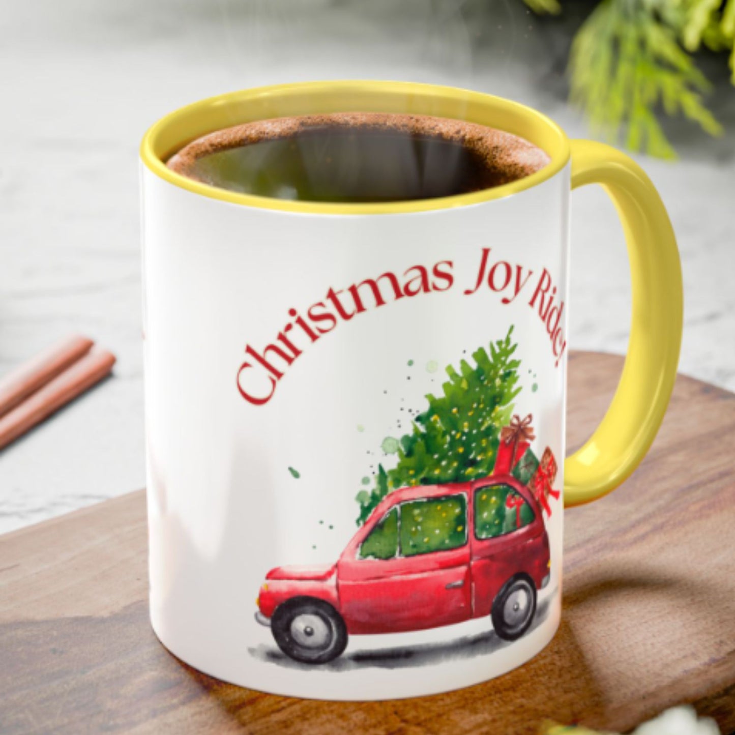 Christmas Joy Ride Mug | Festive Santa Two-Tone Coffee Cup