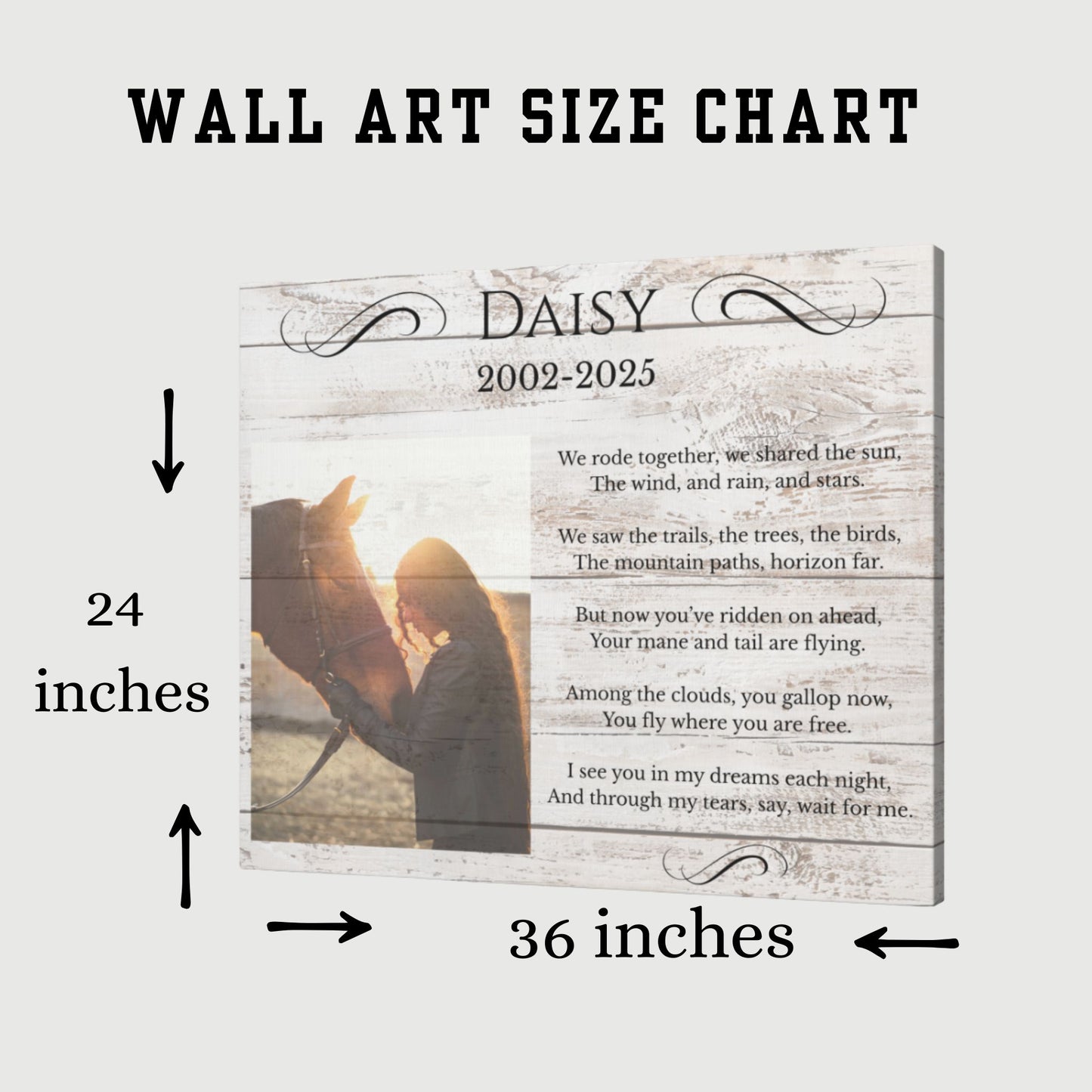 Personalized Horse Memorial Canvas – Custom Equine Photo Tribute