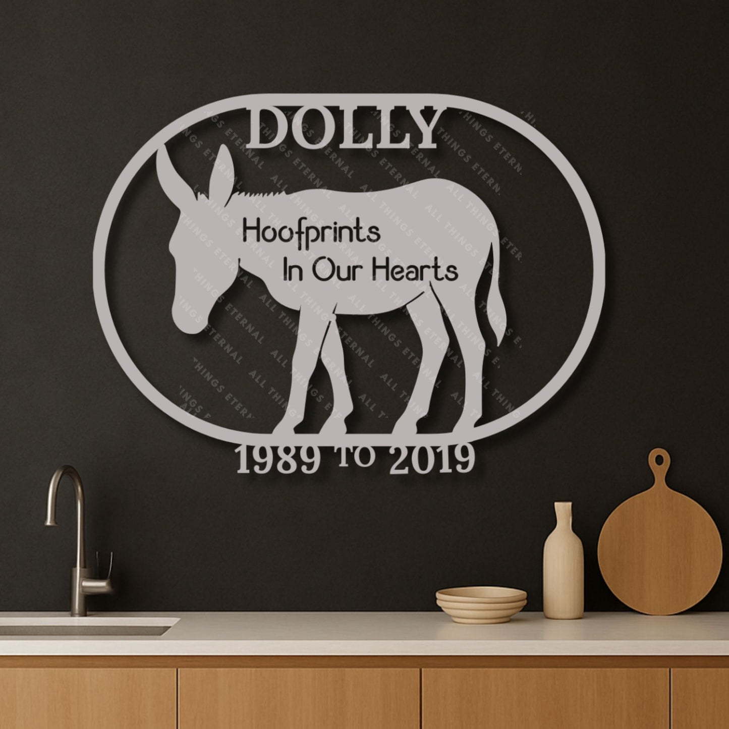 Personalized Donkey Memorial Wall Art – Custom Metal Farm Sign