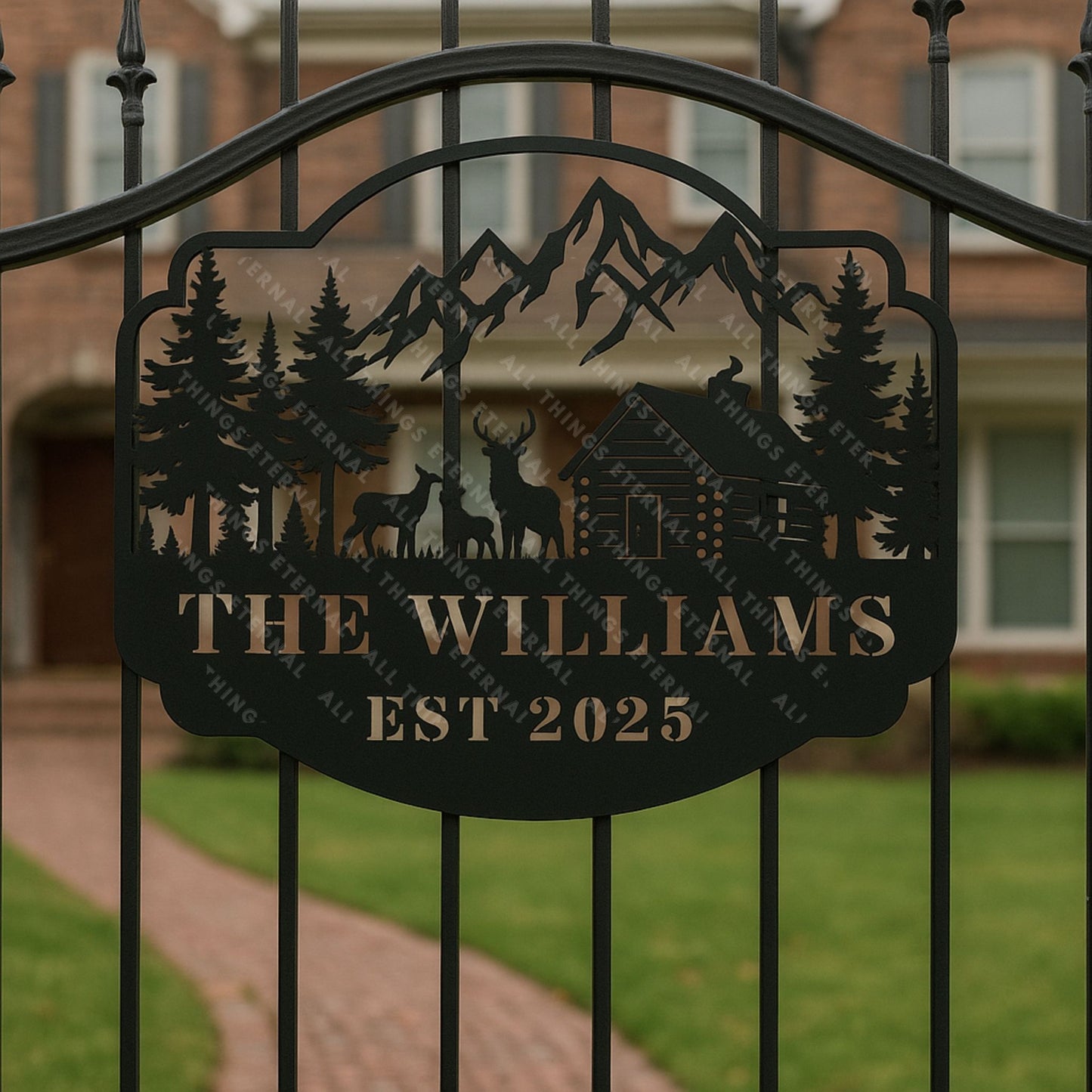 Custom Deer Family Metal Sign – Personalized Rustic Farmhouse Art