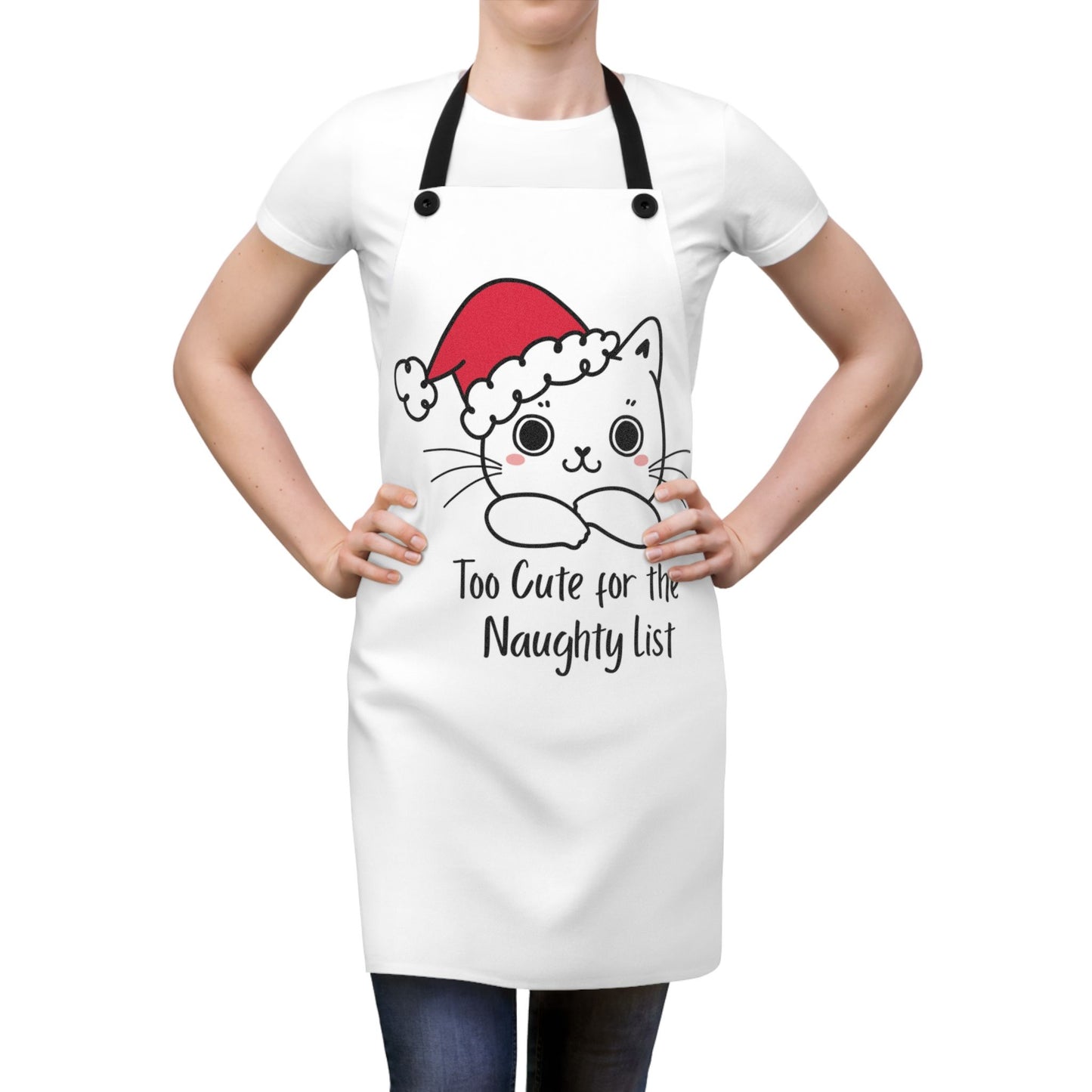 Too Cute Kitty Kat Apron – Funny Cat Cooking Apron, Christmas Gift