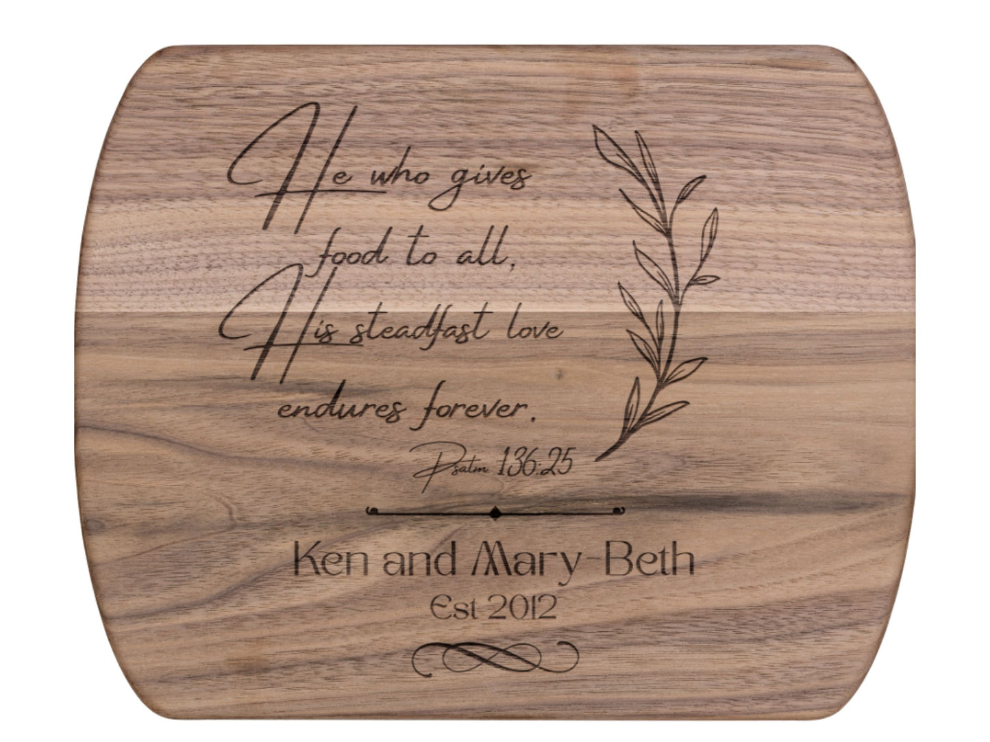 Personalized Christian Cutting Board- Custom Family Name  Faith-Based Kitchen Decor