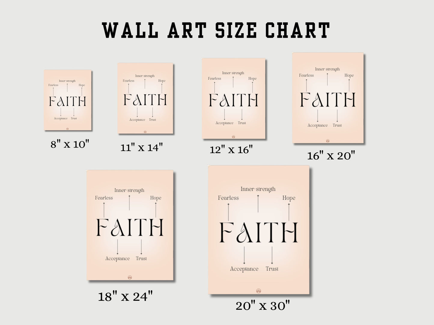 Unframed Faith Wall Art Print – Christian Inspirational Poster Decor