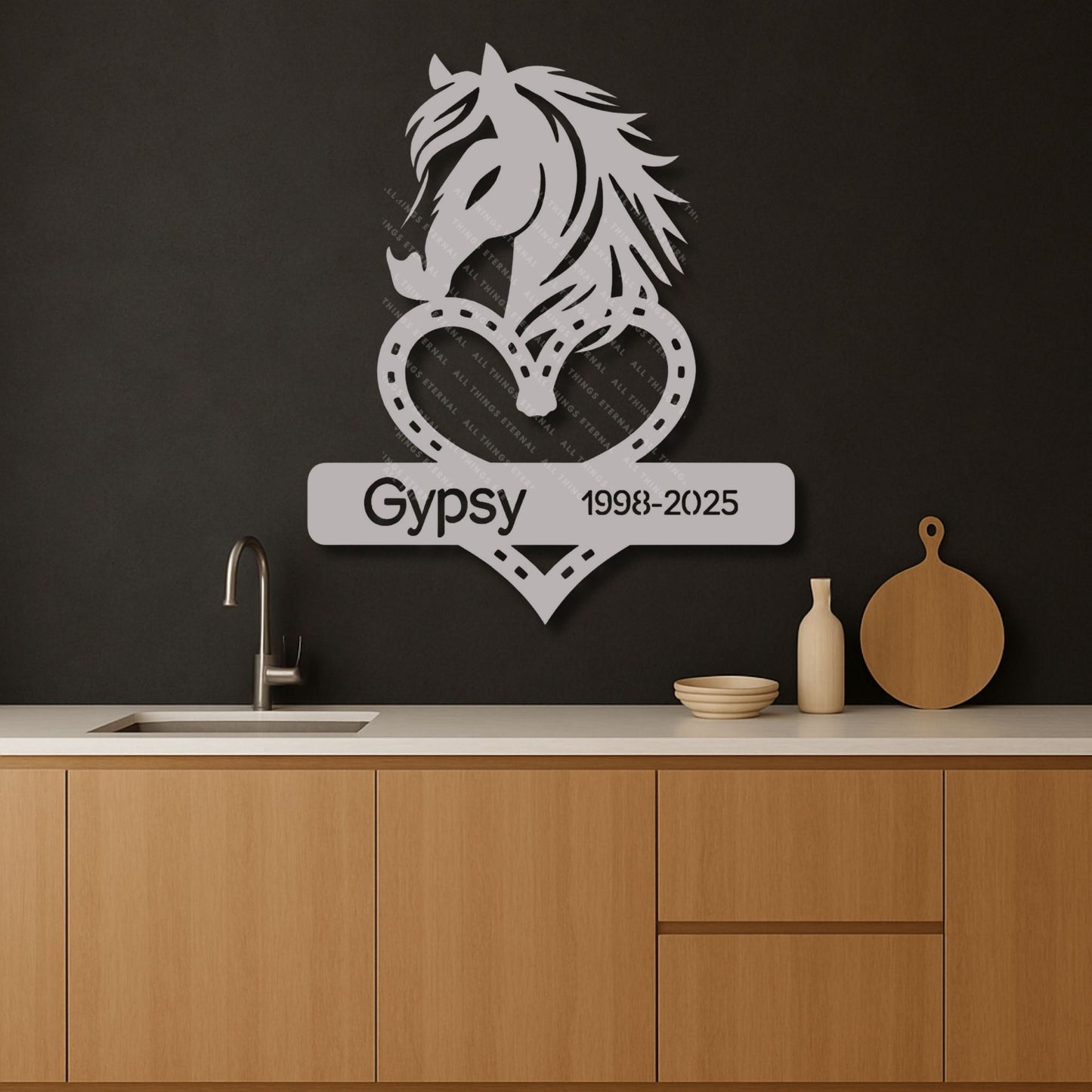 Custom Horse Memorial Metal Sign – A Loving Tribute with Name & Dates