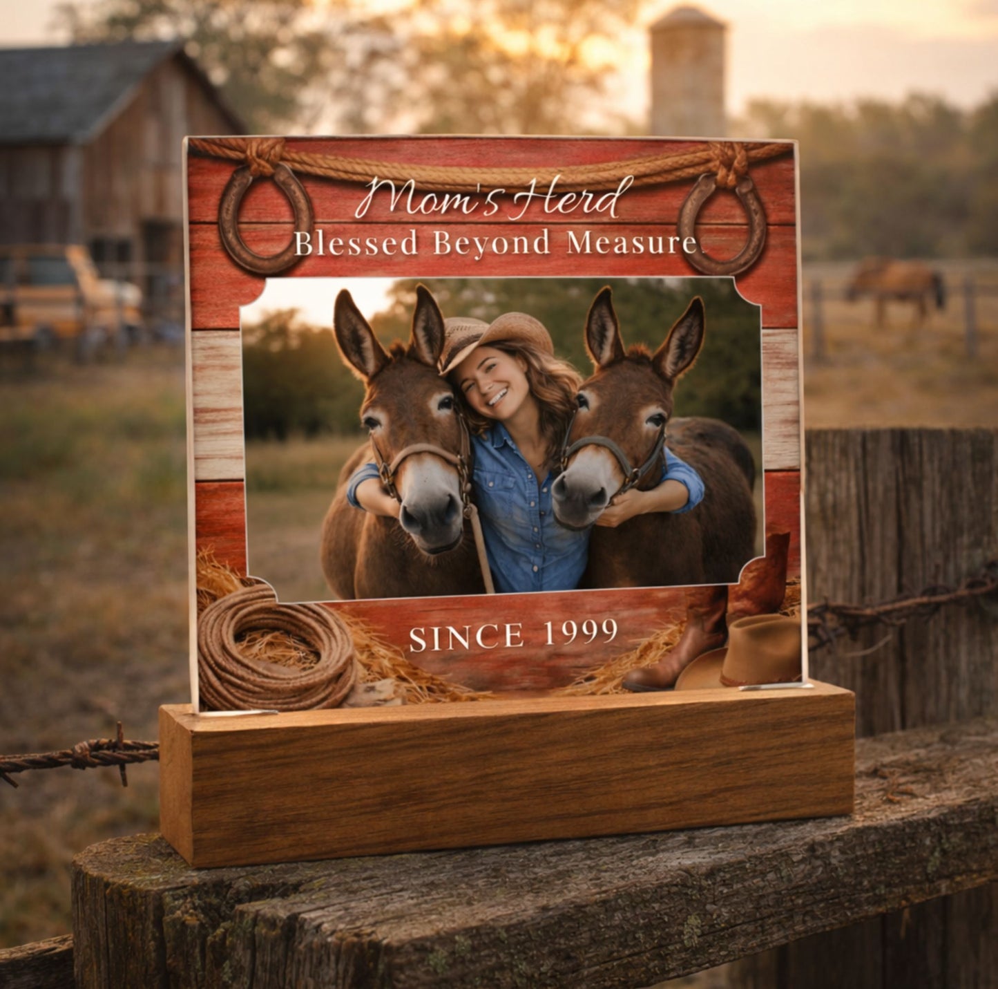 Mom's Herd Blessed Beyond Measure Photo Acrylic Plaque – Custom  Gift For Mule Lovers