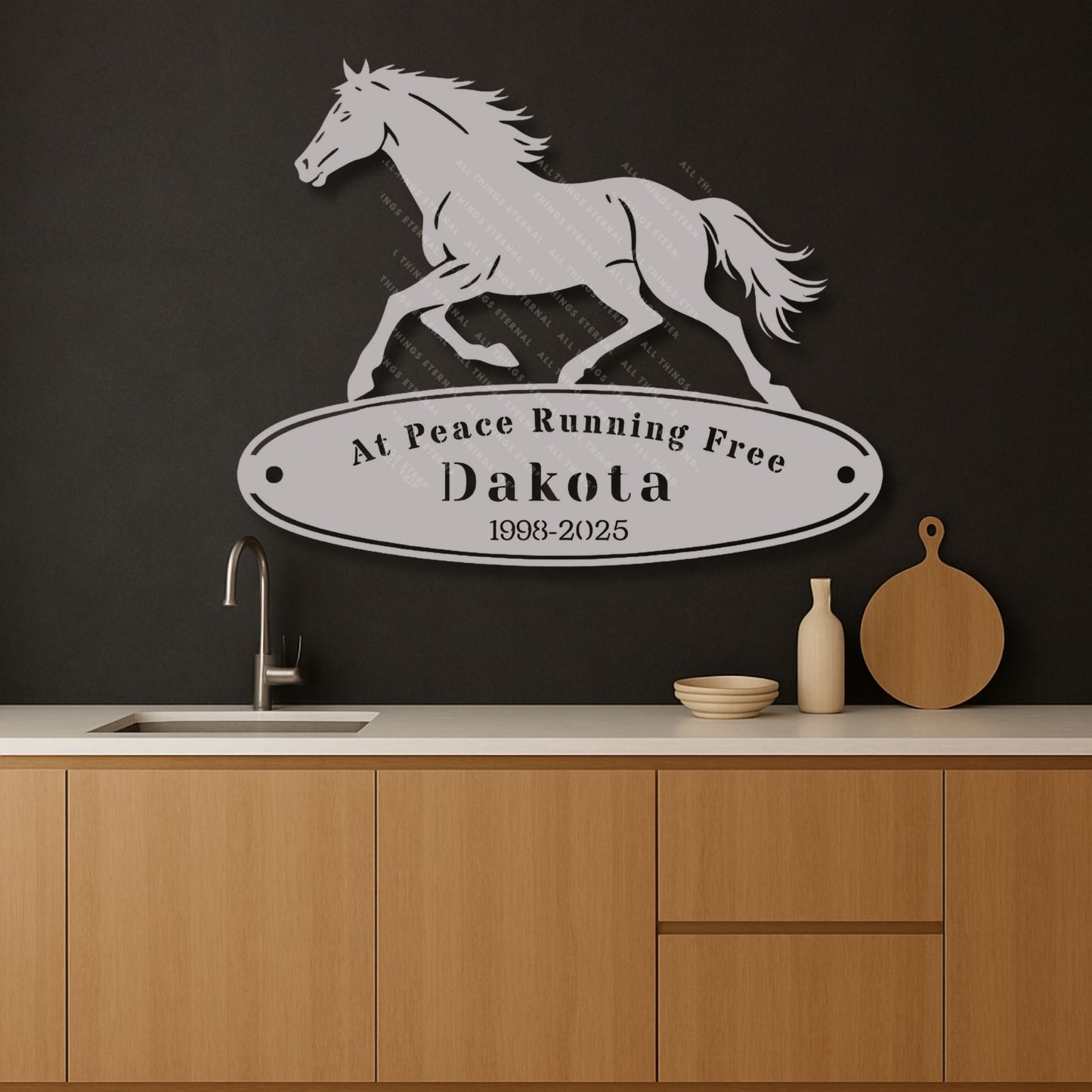 Custom Horse Memorial Metal Sign – Personalized Equine Tribute with Name & Dates