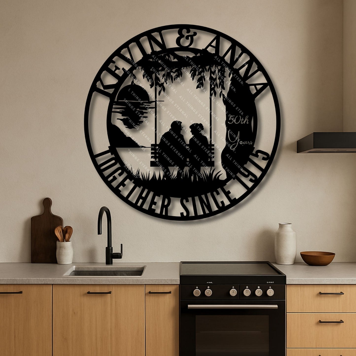 50th Anniversary Gift for Parents – Personalized Metal Wall Art