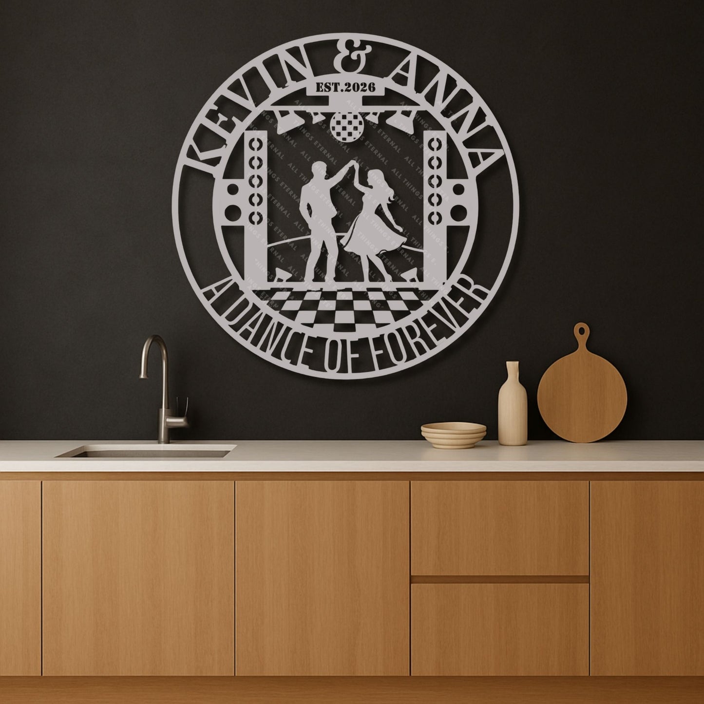 A Dance of Forever Metal Sign – Personalized Couple Wall Art Gift