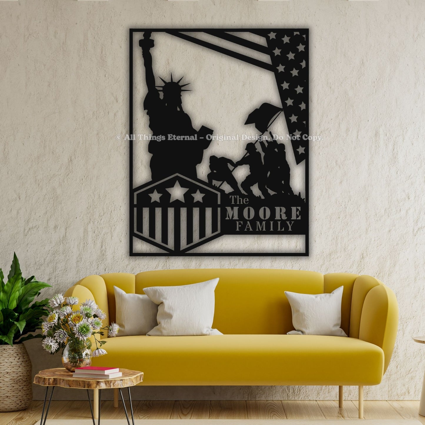 Custom Patriotic Metal Sign - Independence Day Gift for Veterans