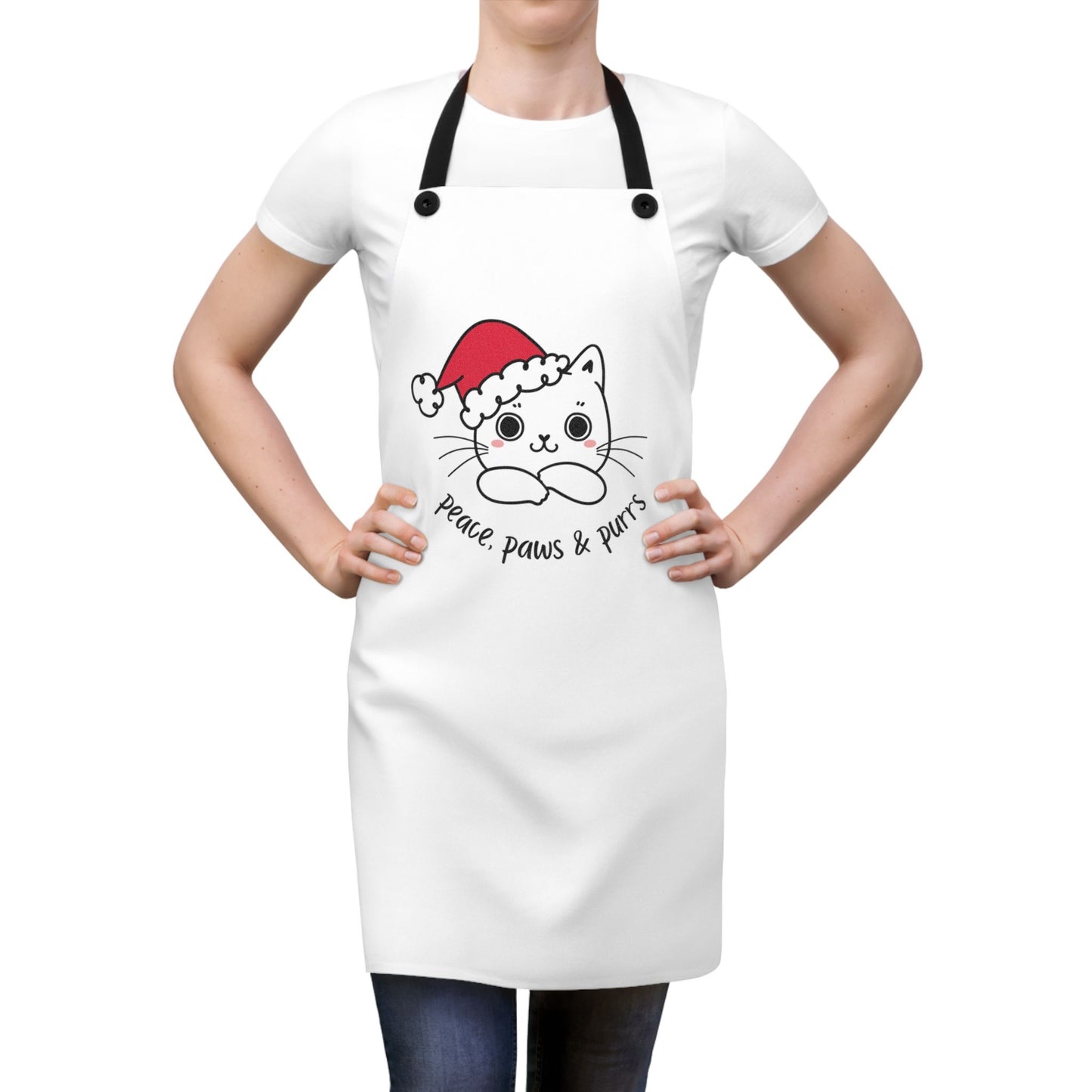 Peace Paws Purrs Cute Kitty Apron – Funny Cat Cooking Gift