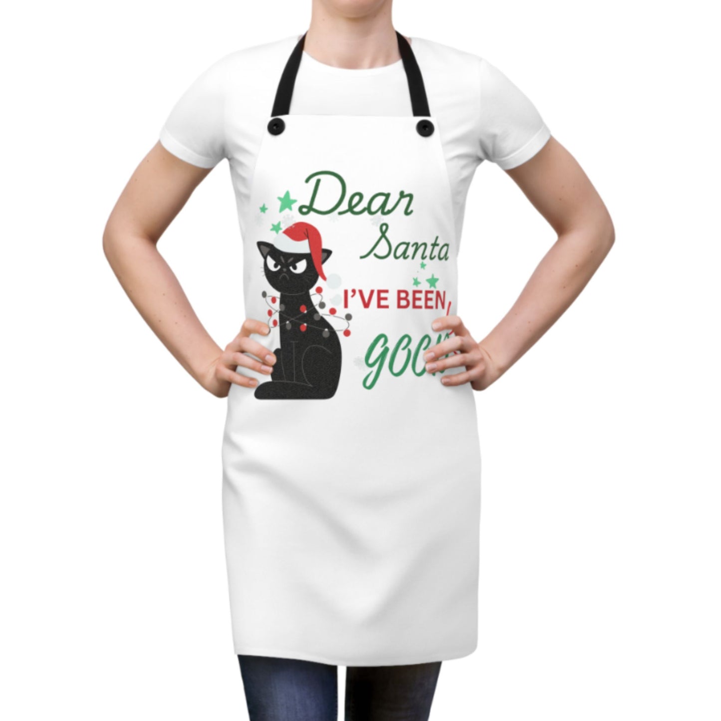 Funny Cat "I've Been Good" Christmas Apron | Cooking Gift for Cat Lovers
