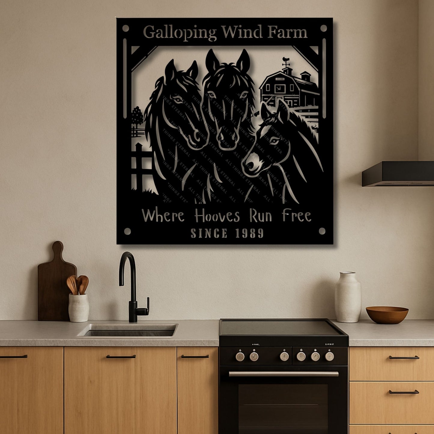 Personalized Horse Farm Metal Sign | Custom Ranch Name Decor