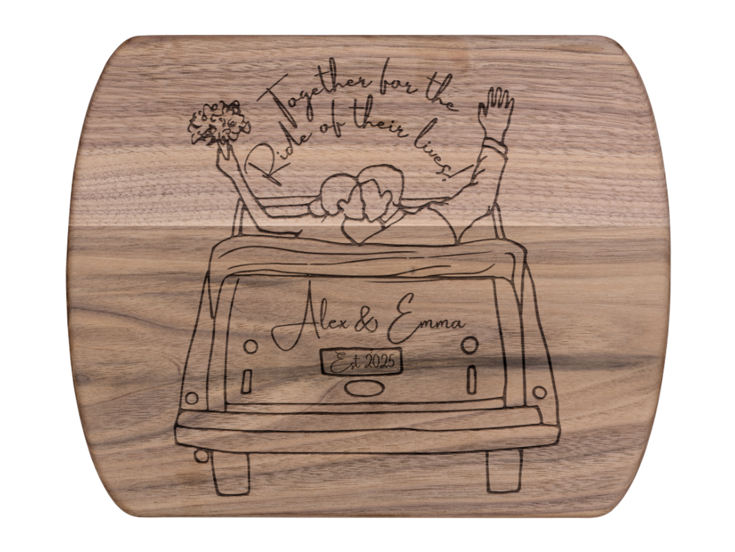 Personalized Wedding Cutting Board- Custom Board for Newlyweds, Couples, Kitchen Decor