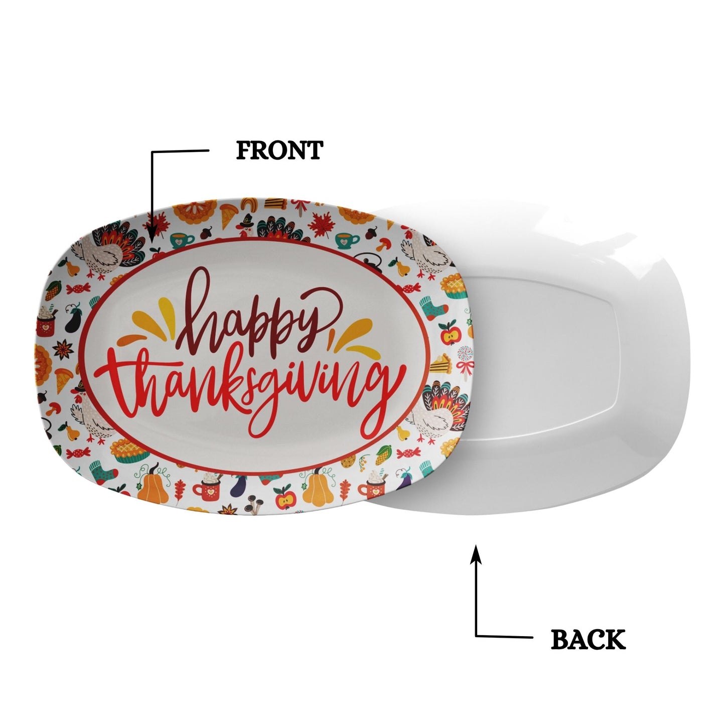 Happy Thanksgiving Serving Platter – Festive Fall Table Décor