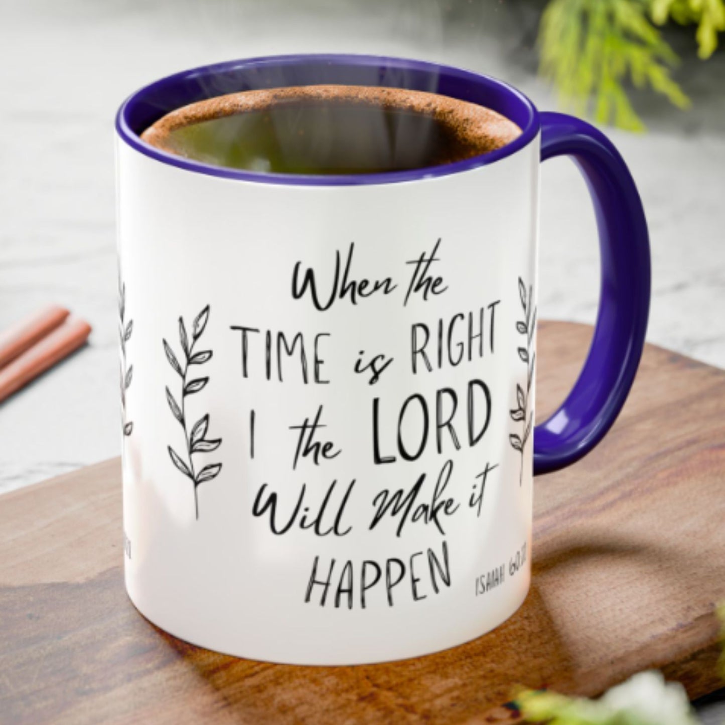 Isaiah 60:22 Two-Tone Ceramic Coffee Mug – Inspirational Christian Gift