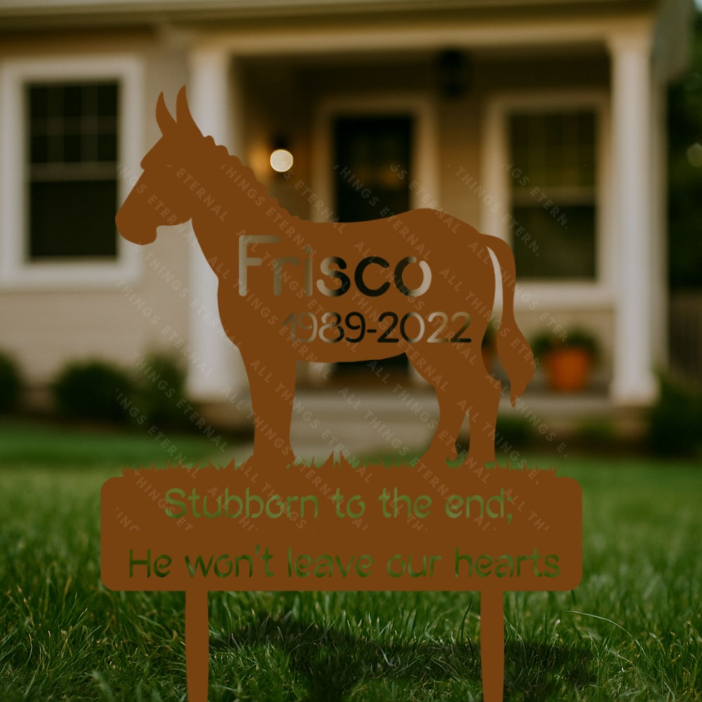 Custom Donkey Memorial Sign – Personalized Pet Loss Yard Decor