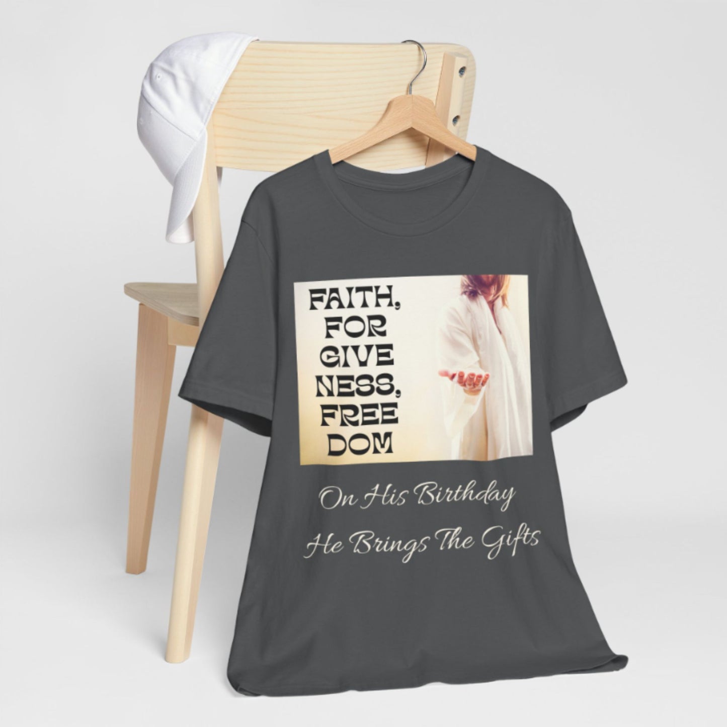 Faith Christmas T-Shirt – Christian Holiday Tee with Jesus Graphic