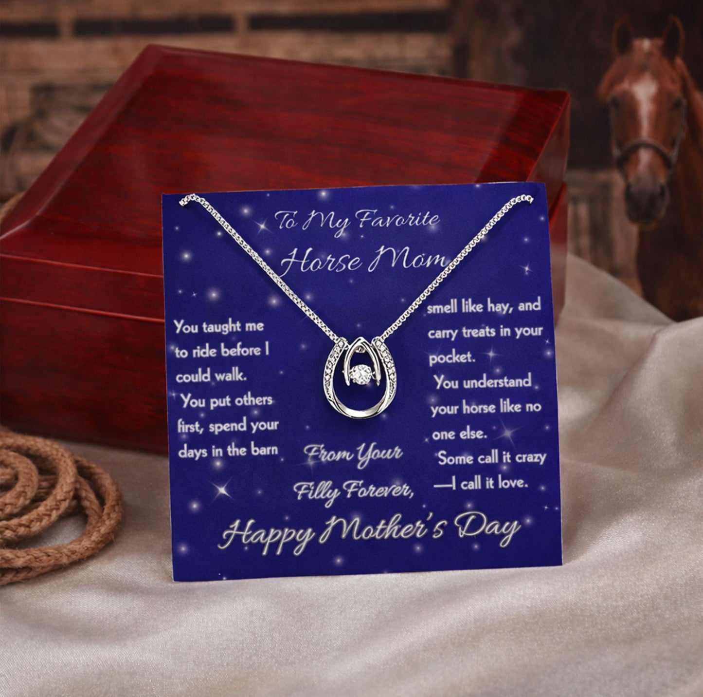To My Favorite Horse Mom Lucky Pendant Necklace – Meaningful Mother's Day Gift