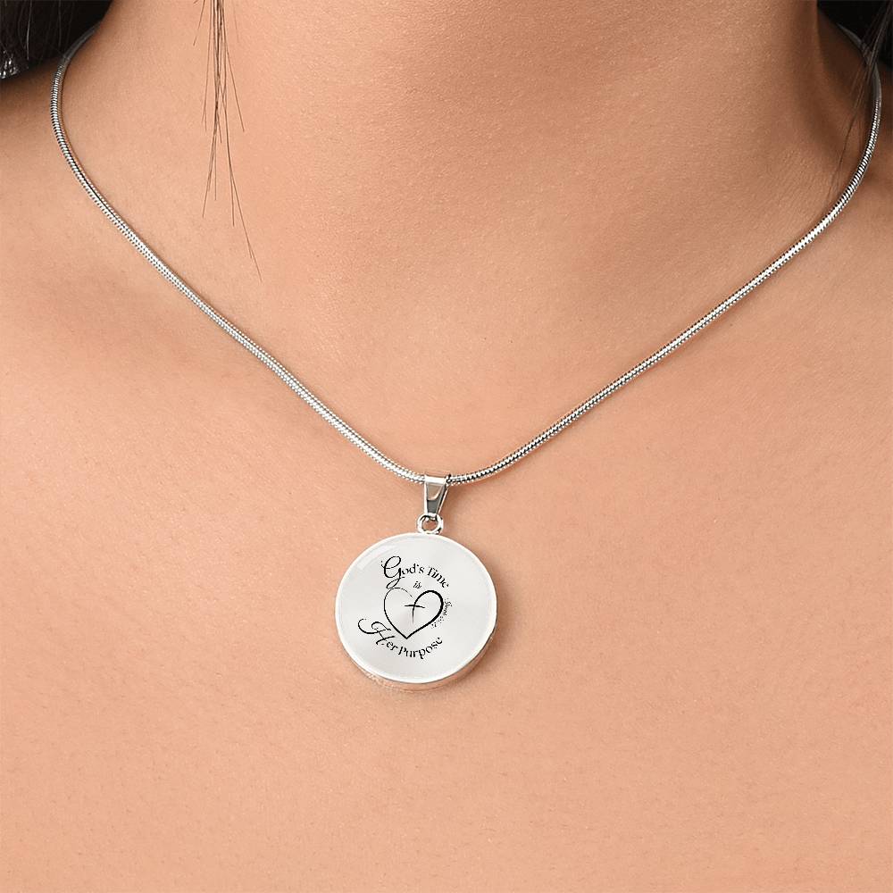 God’s Time Is Her Purpose Necklace – Isaiah 60:22 Circle Pendant