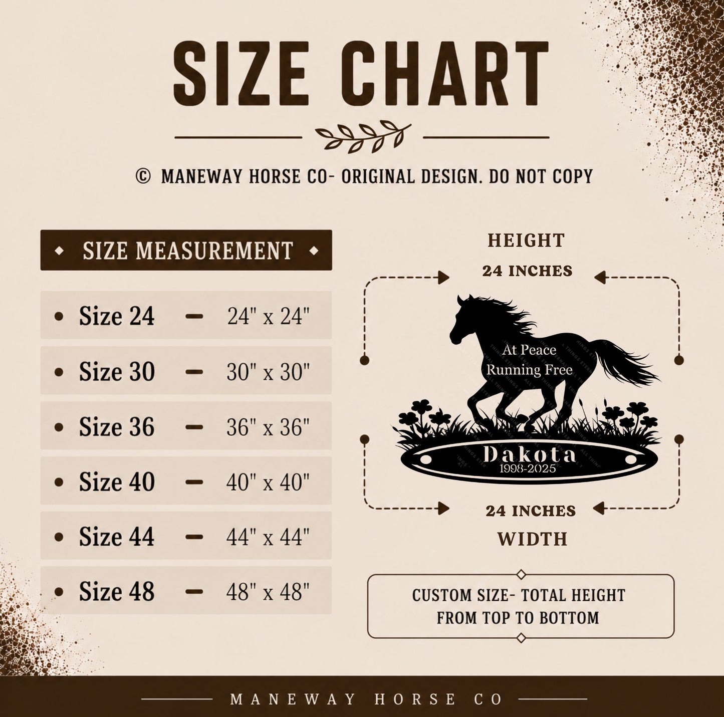Personalized Horse Memorial Metal Sign + FREE Mug – At Peace Running Free
