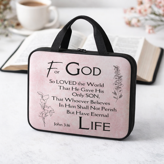 John 3:16 Canvas Zipper Bible Bag – Christian Scripture Tote