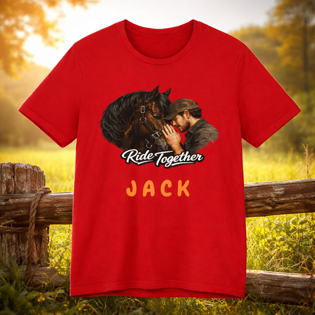 Personalized Ride Together Horse T-shirt for Men