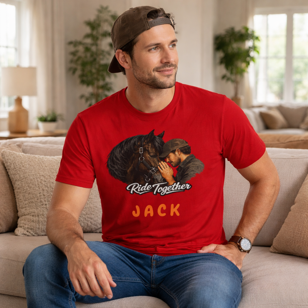 Personalized Ride Together Horse T-shirt for Men