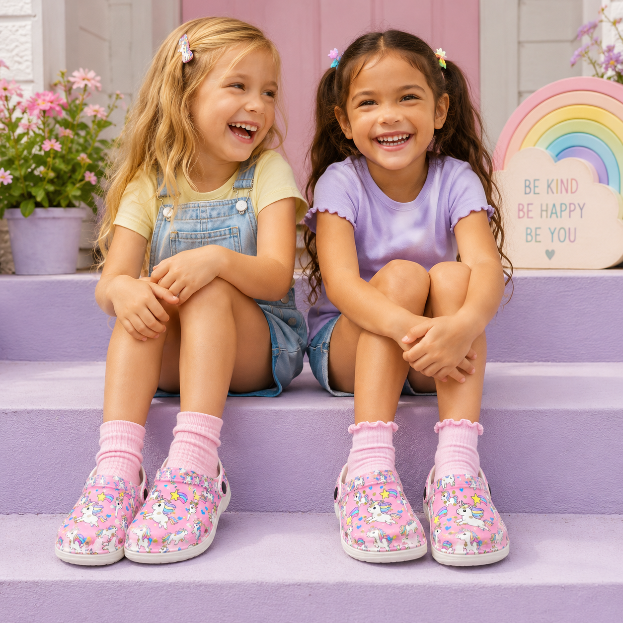 Kids Unicorn Clogs – Lightweight EVA Slip-On Shoes with Fun Charm Accessories