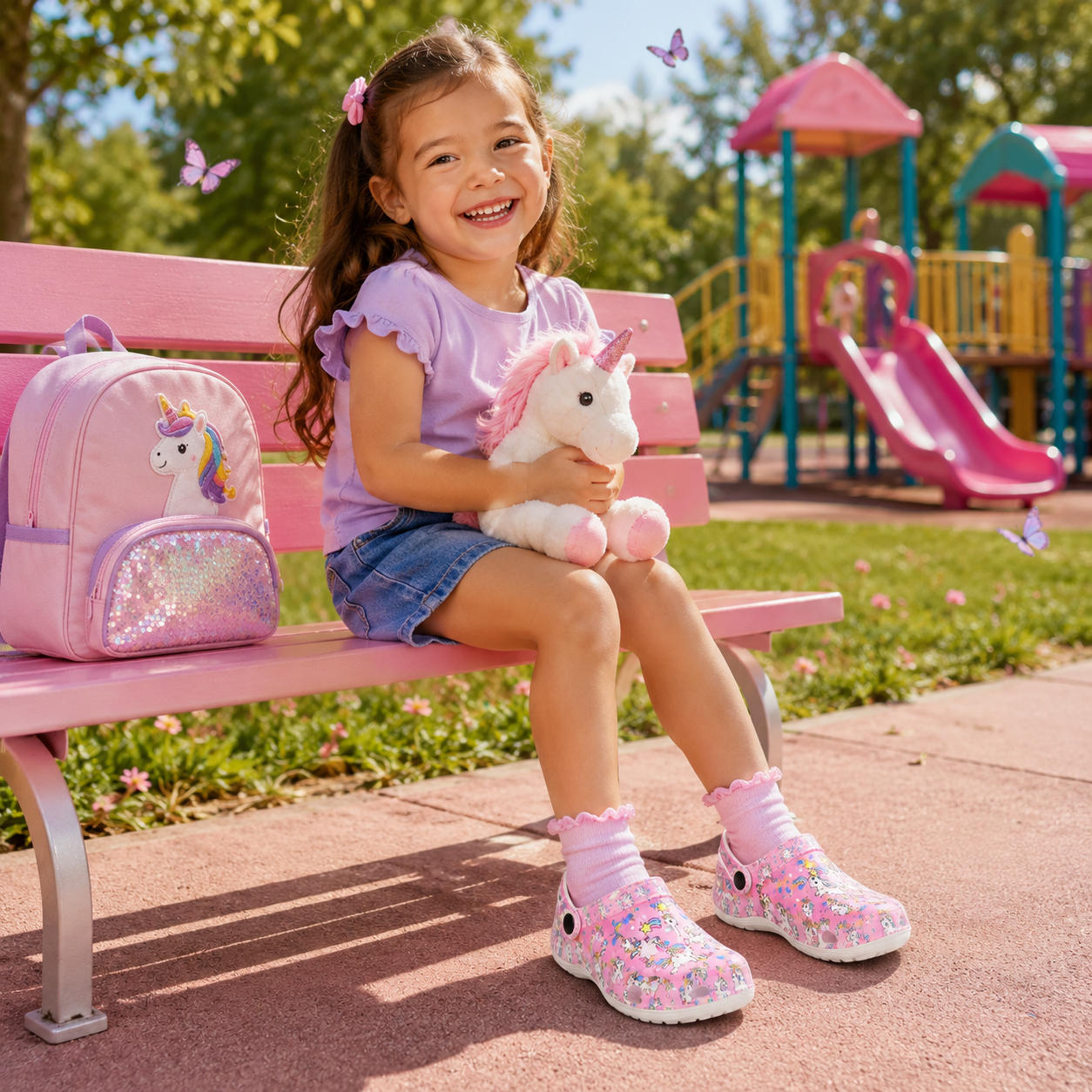 Kids Unicorn Clogs – Lightweight EVA Slip-On Shoes with Fun Charm Accessories