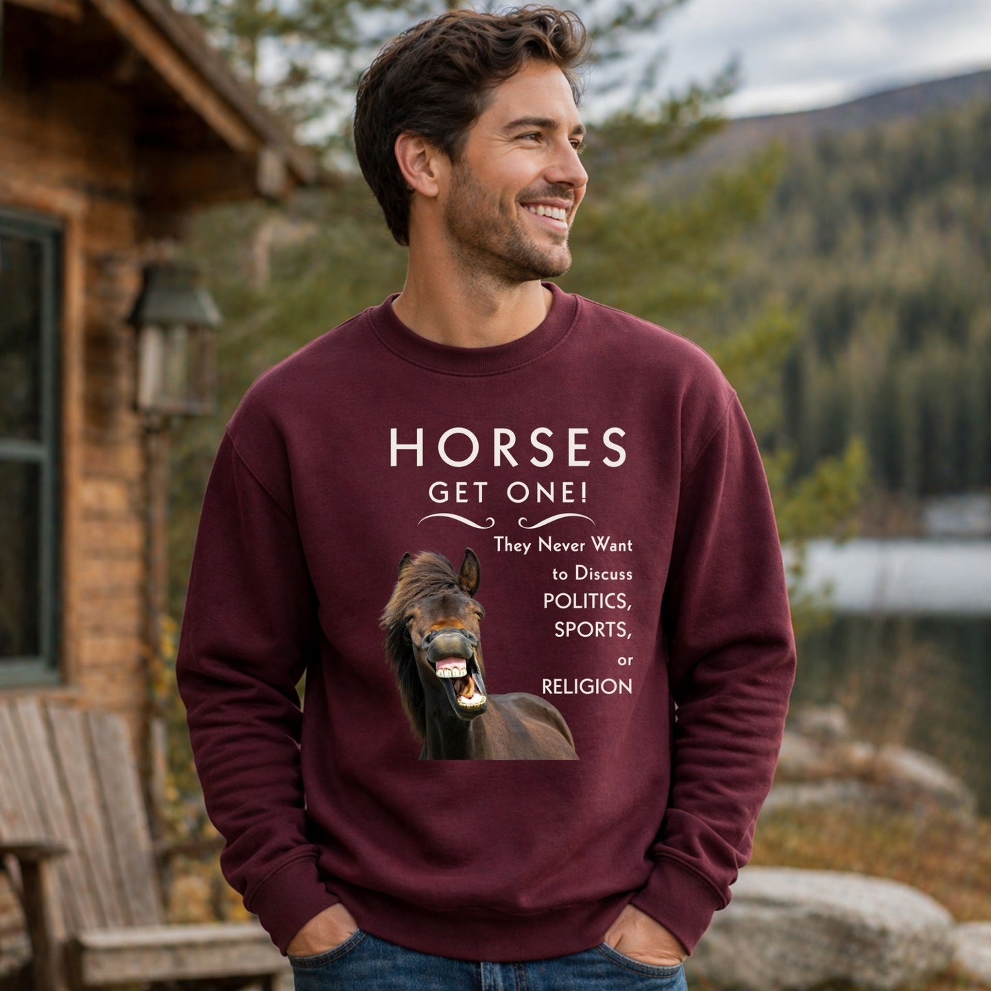 Funny Horse Sweatshirt – Horses Get One Horse Lover Crewneck