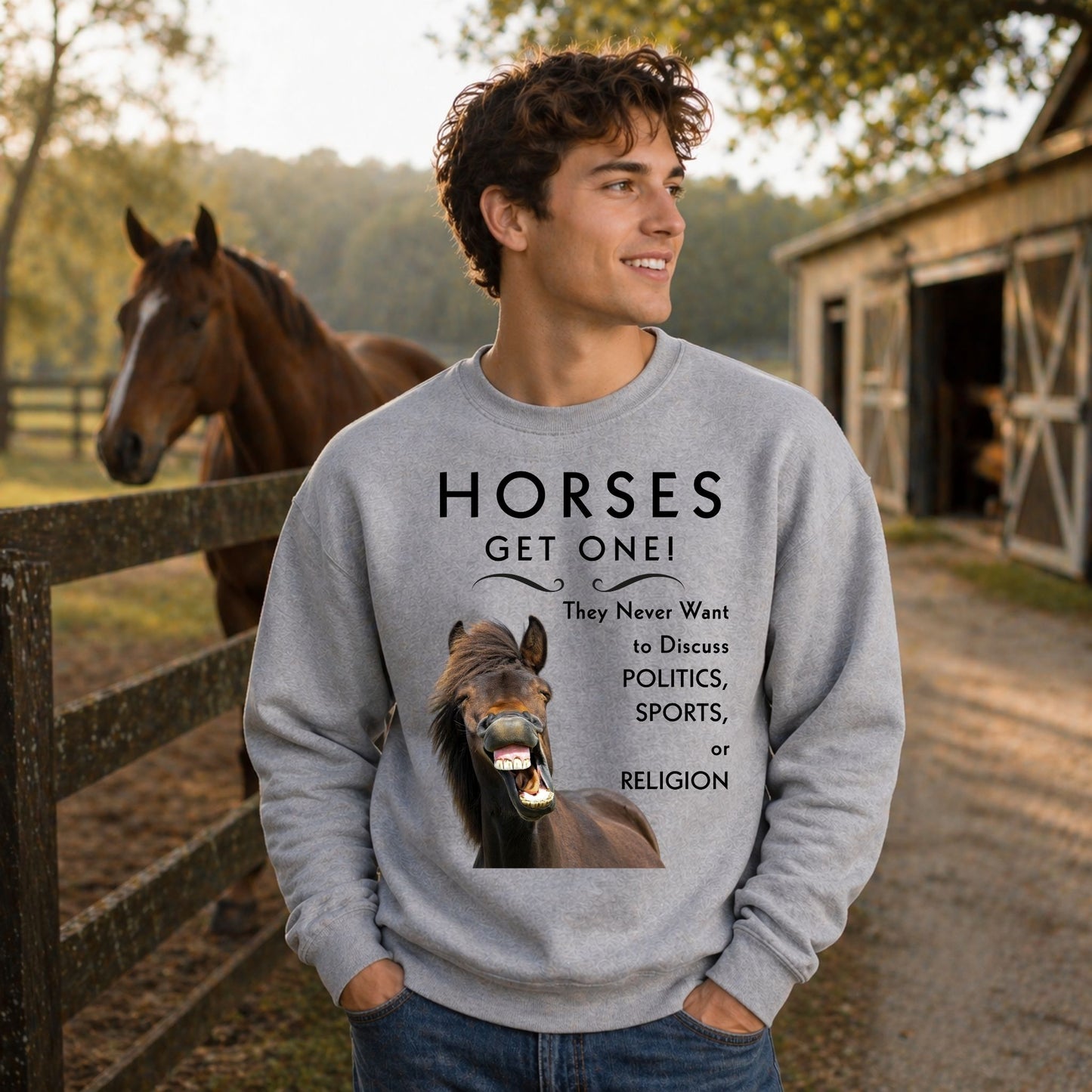 Funny Horse Sweatshirt – Horses Get One Horse Lover Crewneck