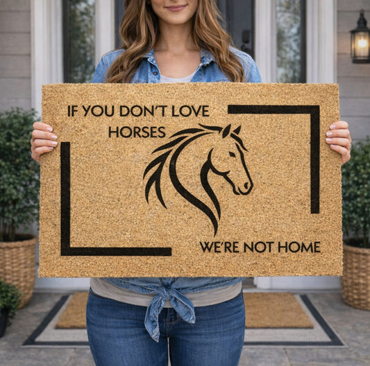 Funny Horse Lover Doormat – If You Don’t Love Horses We’re Not Home