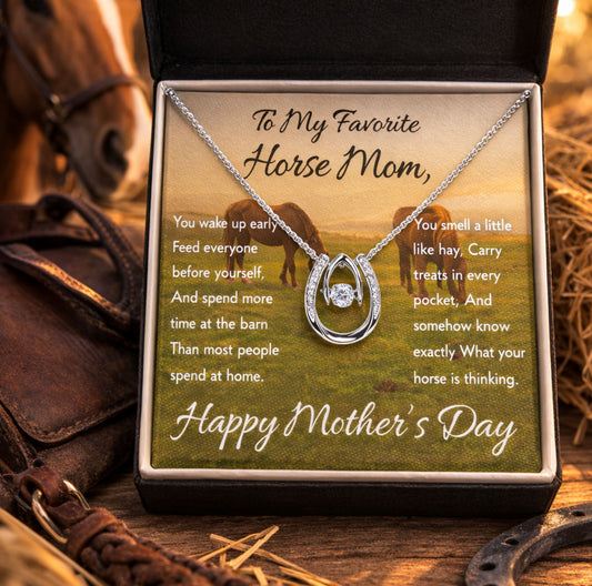 Horse Riding Mom Necklace – To My Horse Ridin' Mom Gift | Mother's Day Jewelry for Horse Lovers