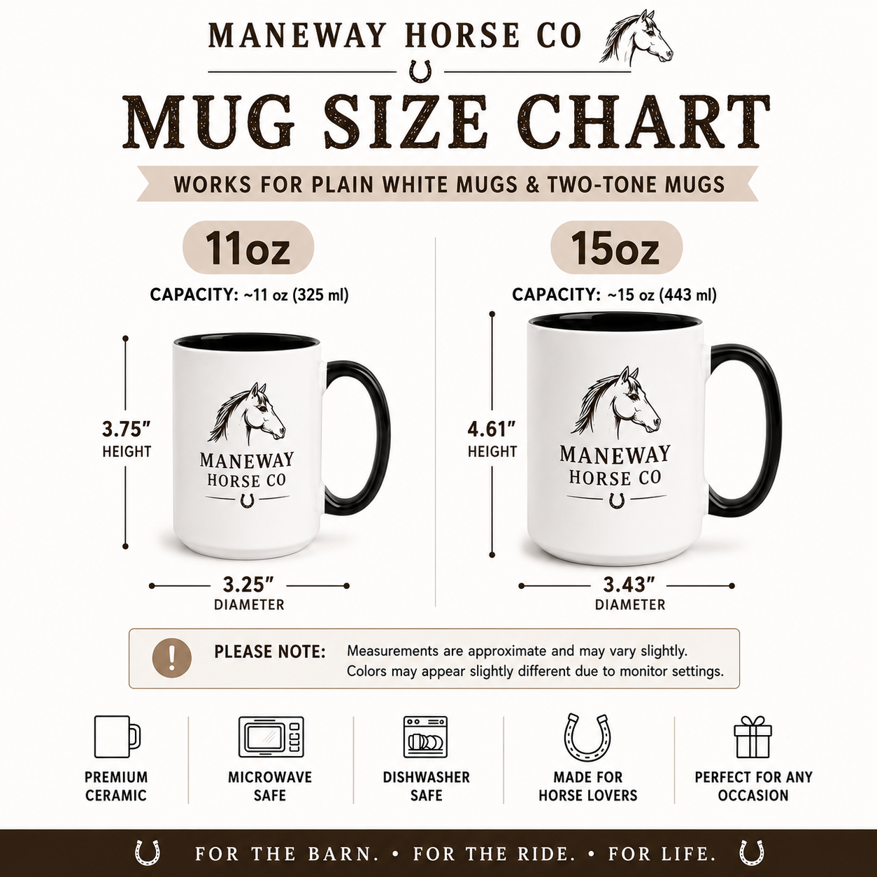 Horse Coffee Mug – Live with Passion Ceramic Mug Gift for Horse Lovers