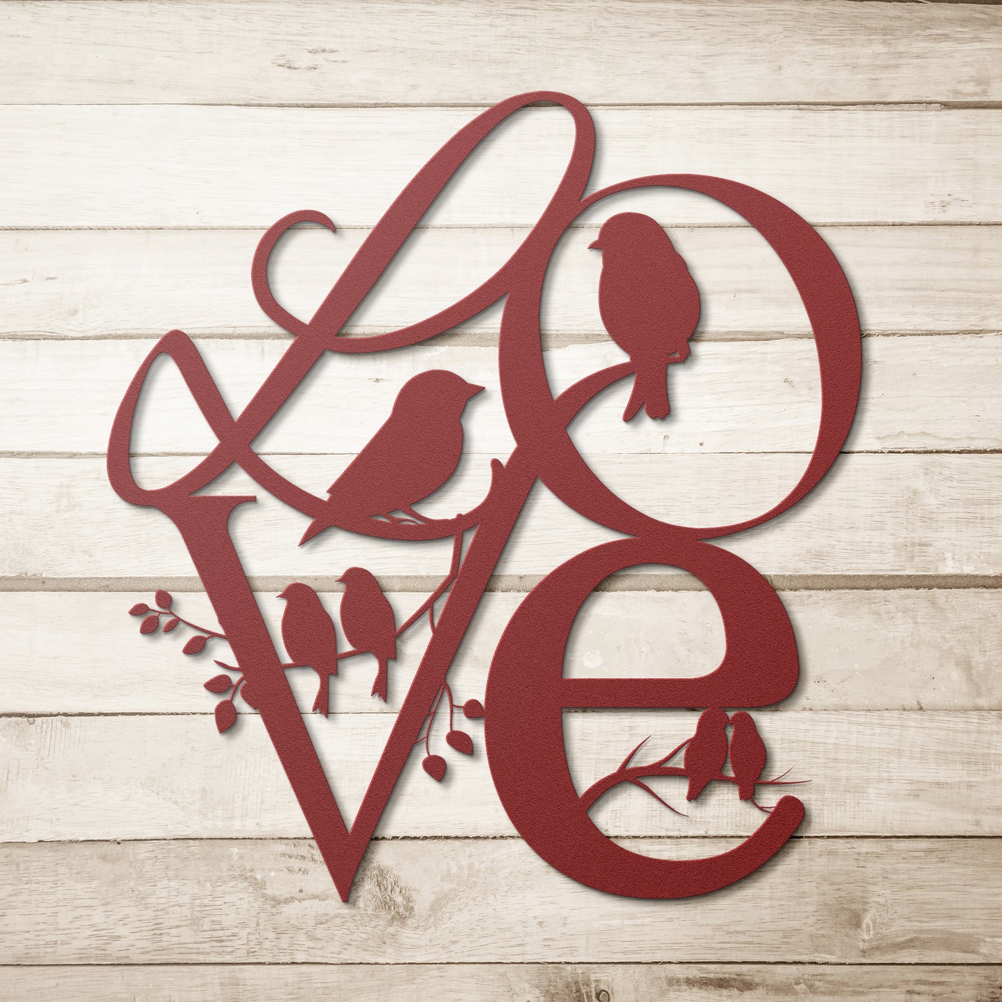 Love Birds Metal Wall Art - Romantic Valentine's Day Gift for Couples