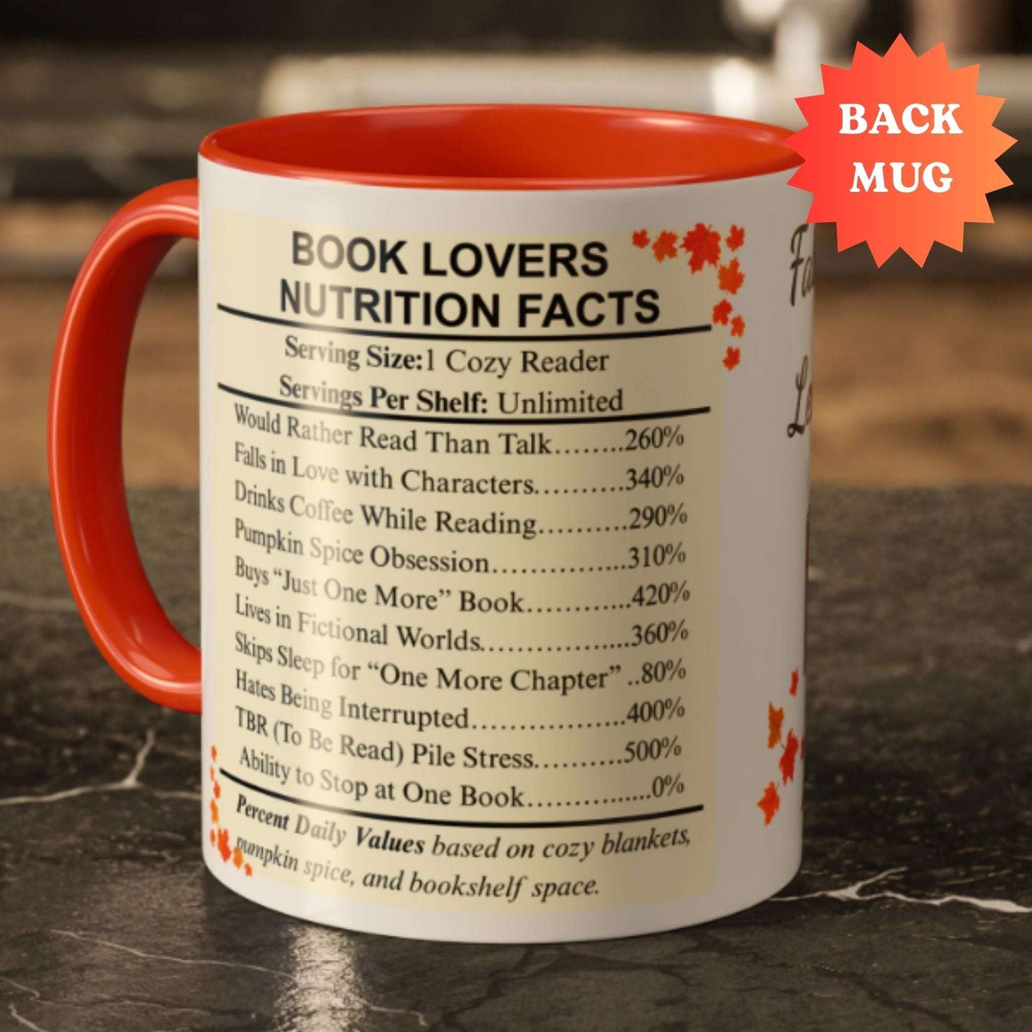 Book Lover Mug 11oz – Fall Coffee & Tea Cup, Inspirational Reading Gift
