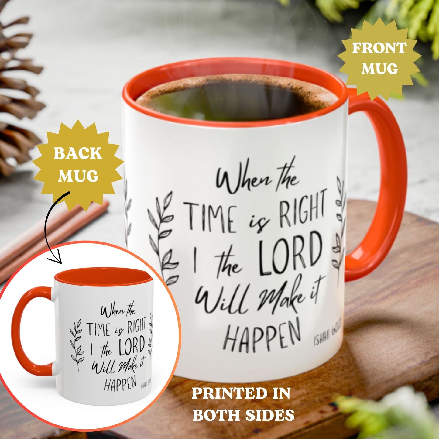 Isaiah 60:22 Two-Tone Ceramic Coffee Mug – Inspirational Christian Gift