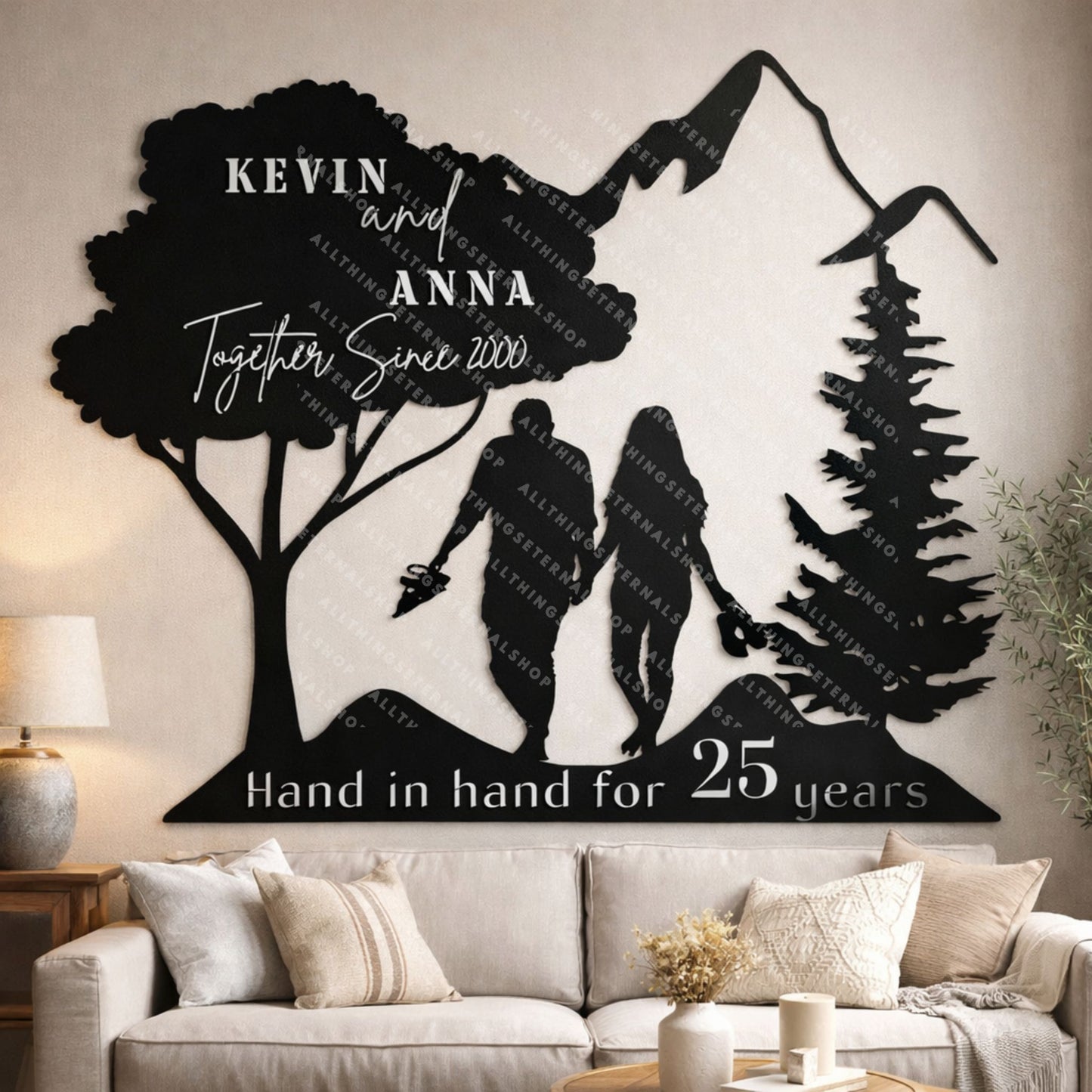 Personalized 25th Anniversary Metal Sign - Custom Gift for Couples