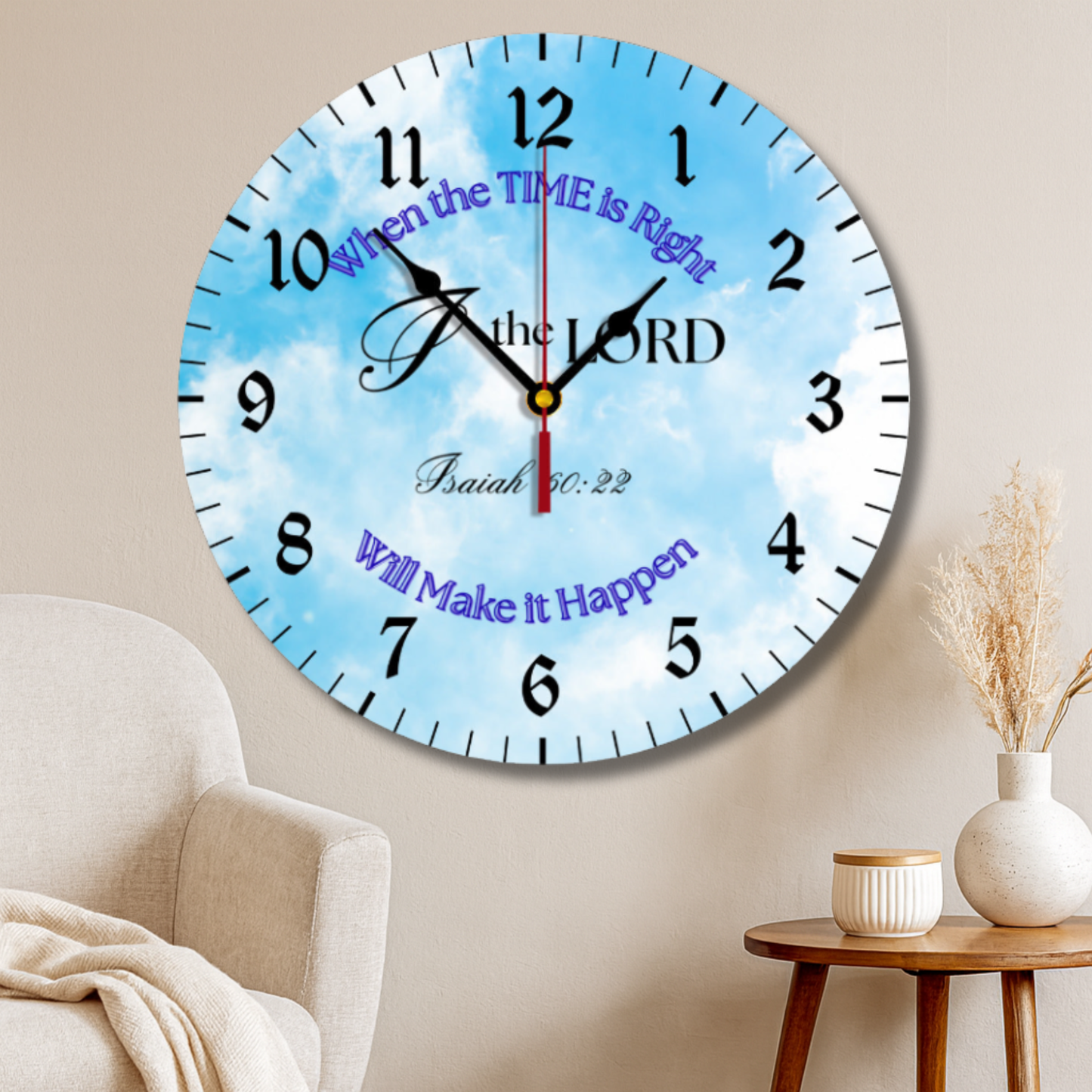 Christian Wall Clock | Isaiah 60:22 Scripture Home & Faith Gift