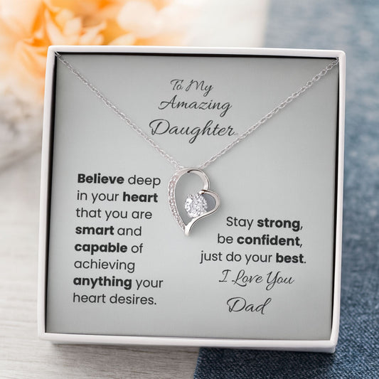 To My Amazing Daughter Forever Love Necklace – Father’s Gift Jewelry
