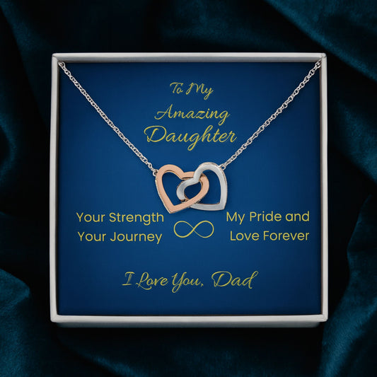 Father to Daughter Infinity Necklace Gift – Strength, Love & Pride