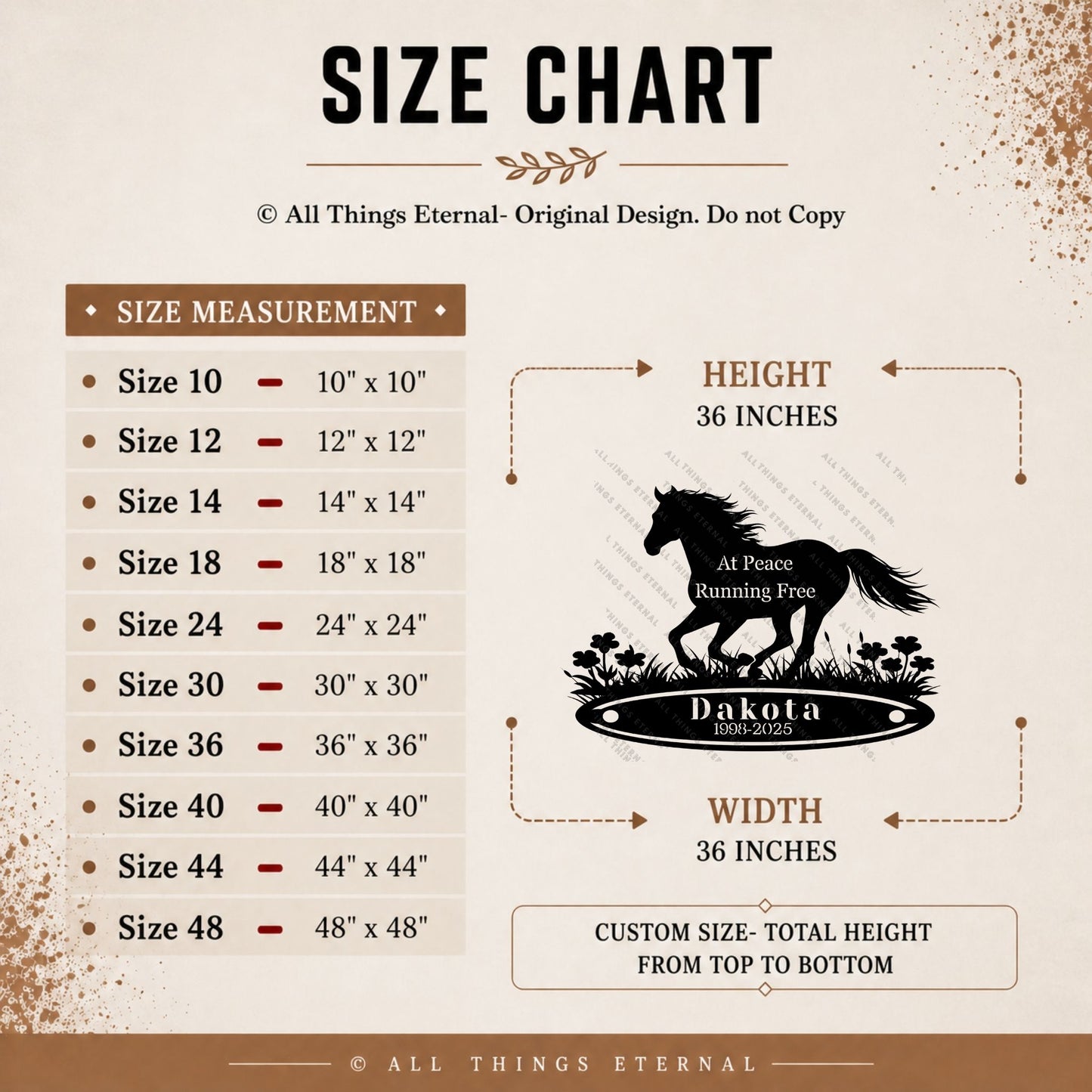 Personalized Horse Memorial Metal Sign – Custom Name & Dates