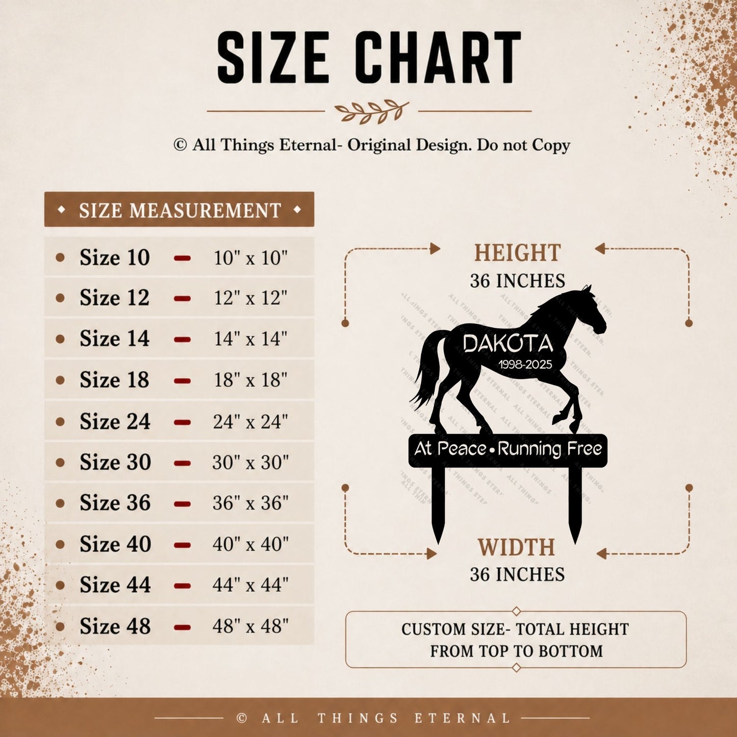 Custom Horse Memorial Garden Stake – Personalized Metal Grave Marker