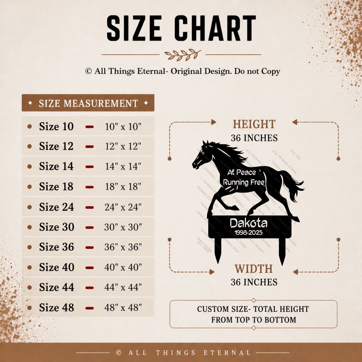 Horse Memorial Metal Grave Marker – Custom Personalized Tribute Sign